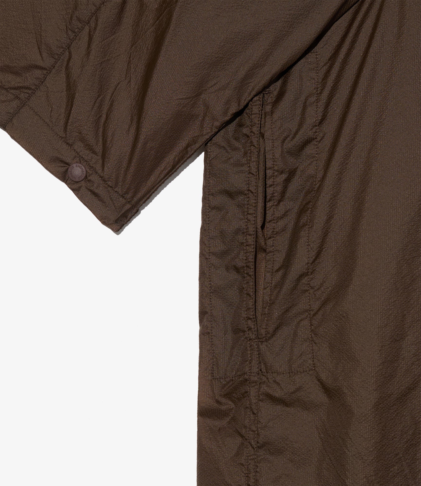 Long Cagoule Parka - Brown Nylon Micro Ripstop