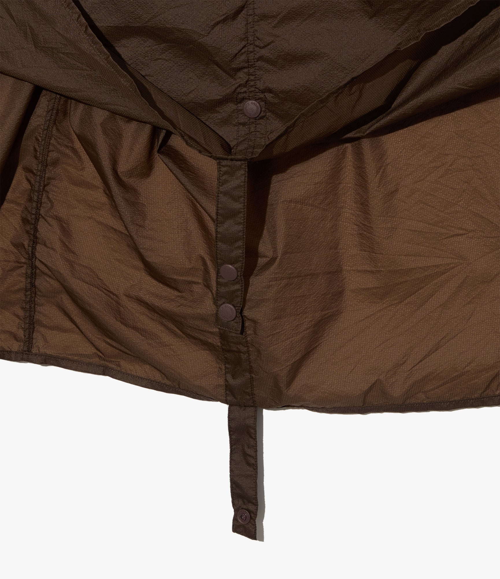 Long Cagoule Parka - Brown Nylon Micro Ripstop