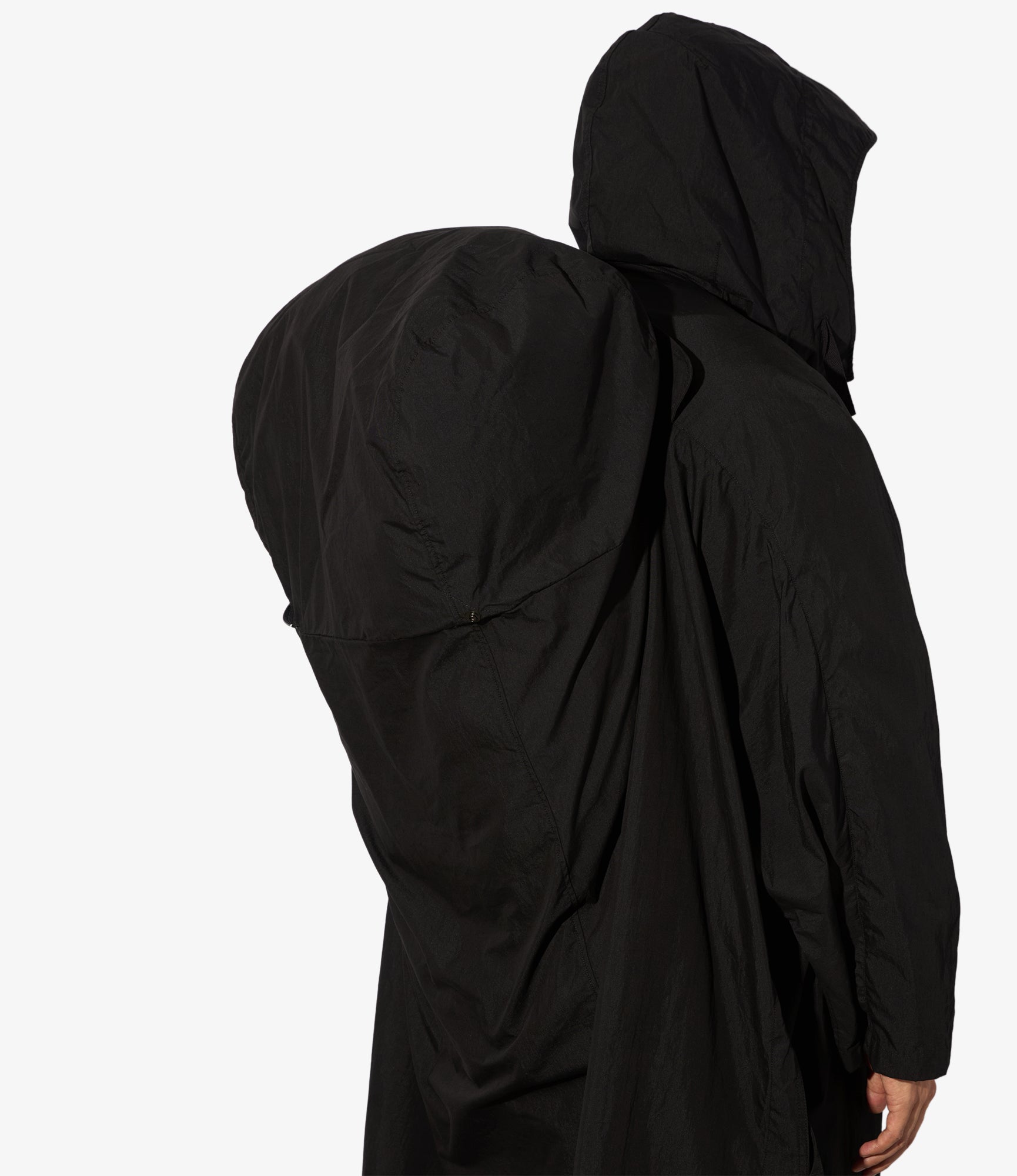 Long Cagoule Parka - Black Lt. Weight Nyco Poplin
