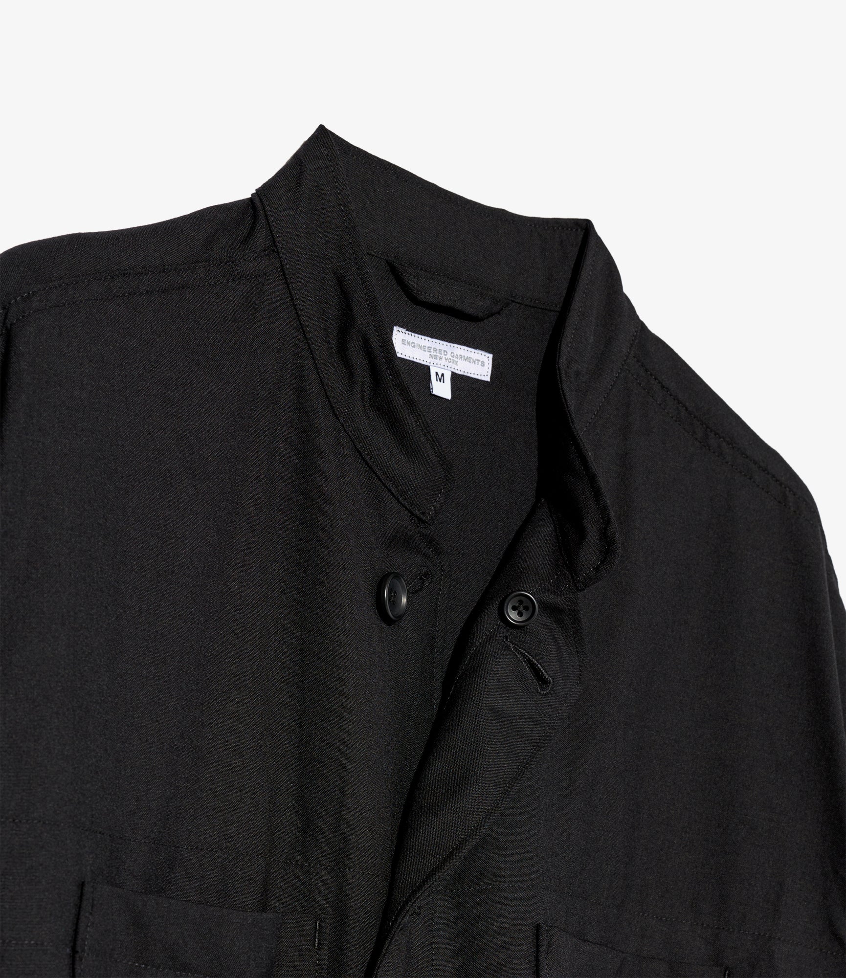 Dayton Long Shirt - Black Tropical Wool