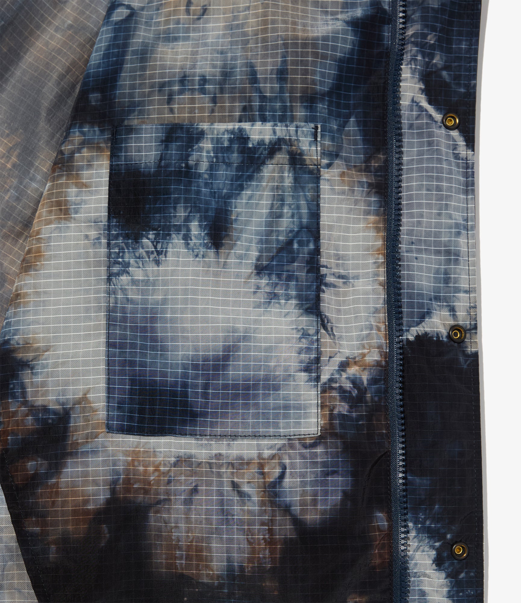 Lt Parka - Navy Nylon Tie Dye Print Ripstop