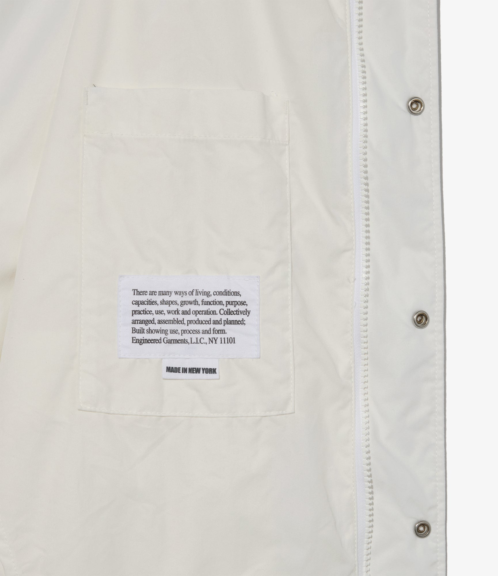 Lt Parka - White Lt. Weight Nyco Poplin