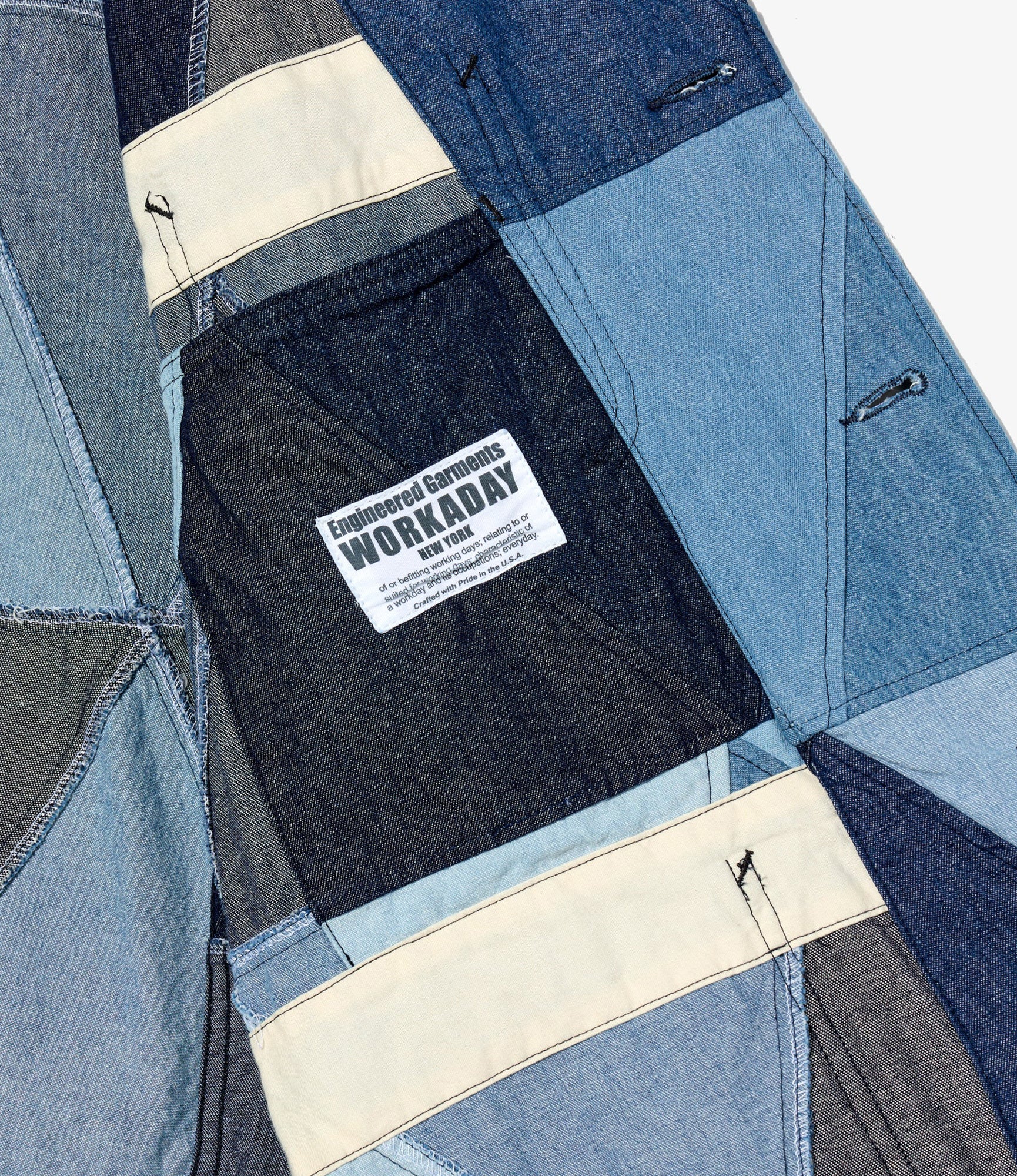 MED Blazer - Indigo Denim Triangle Patchwork