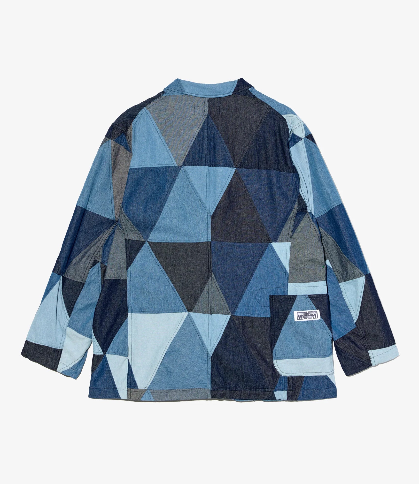 MED Blazer - Indigo Denim Triangle Patchwork