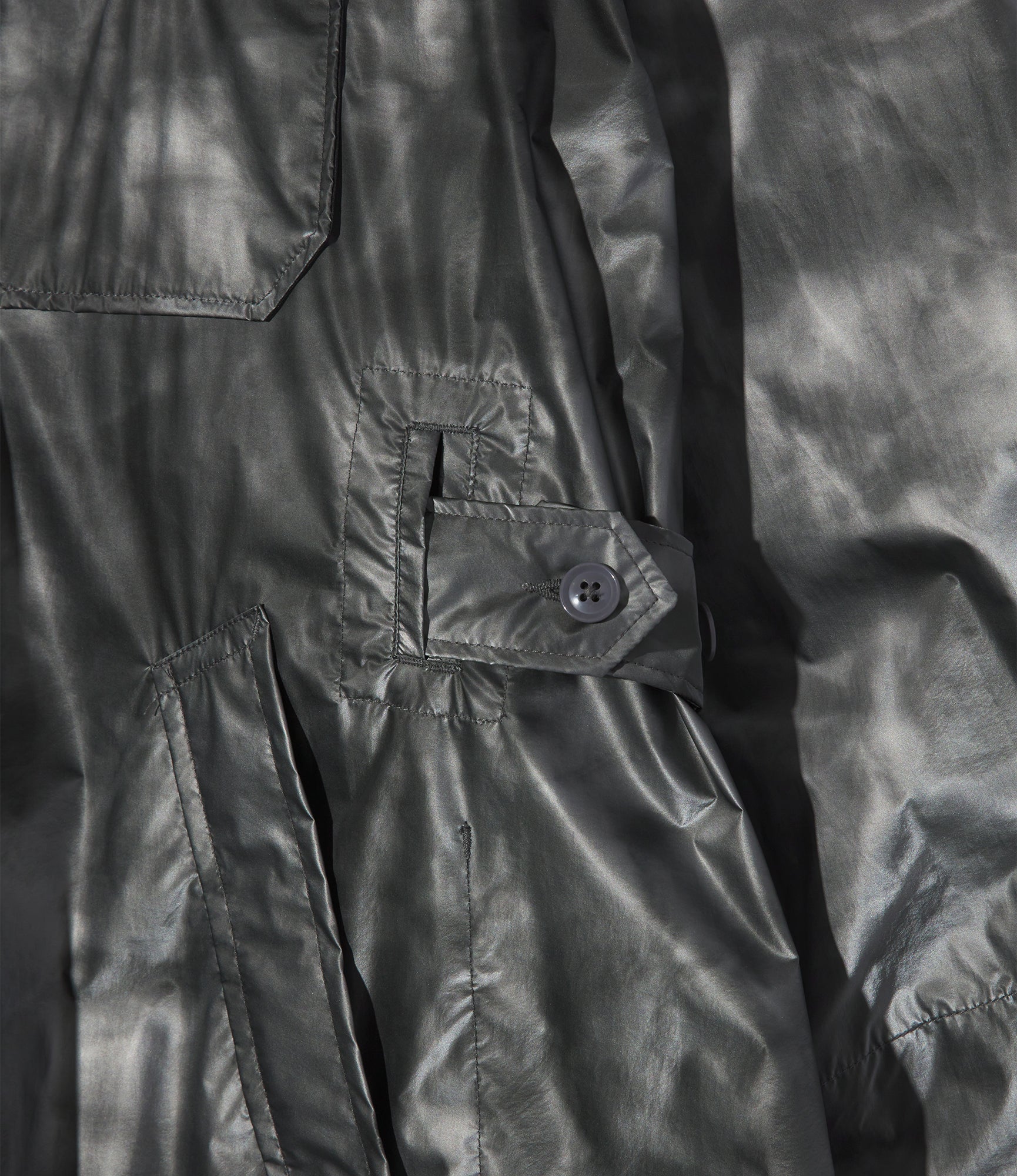 MG Coat - Silver Nylon Shadow Print