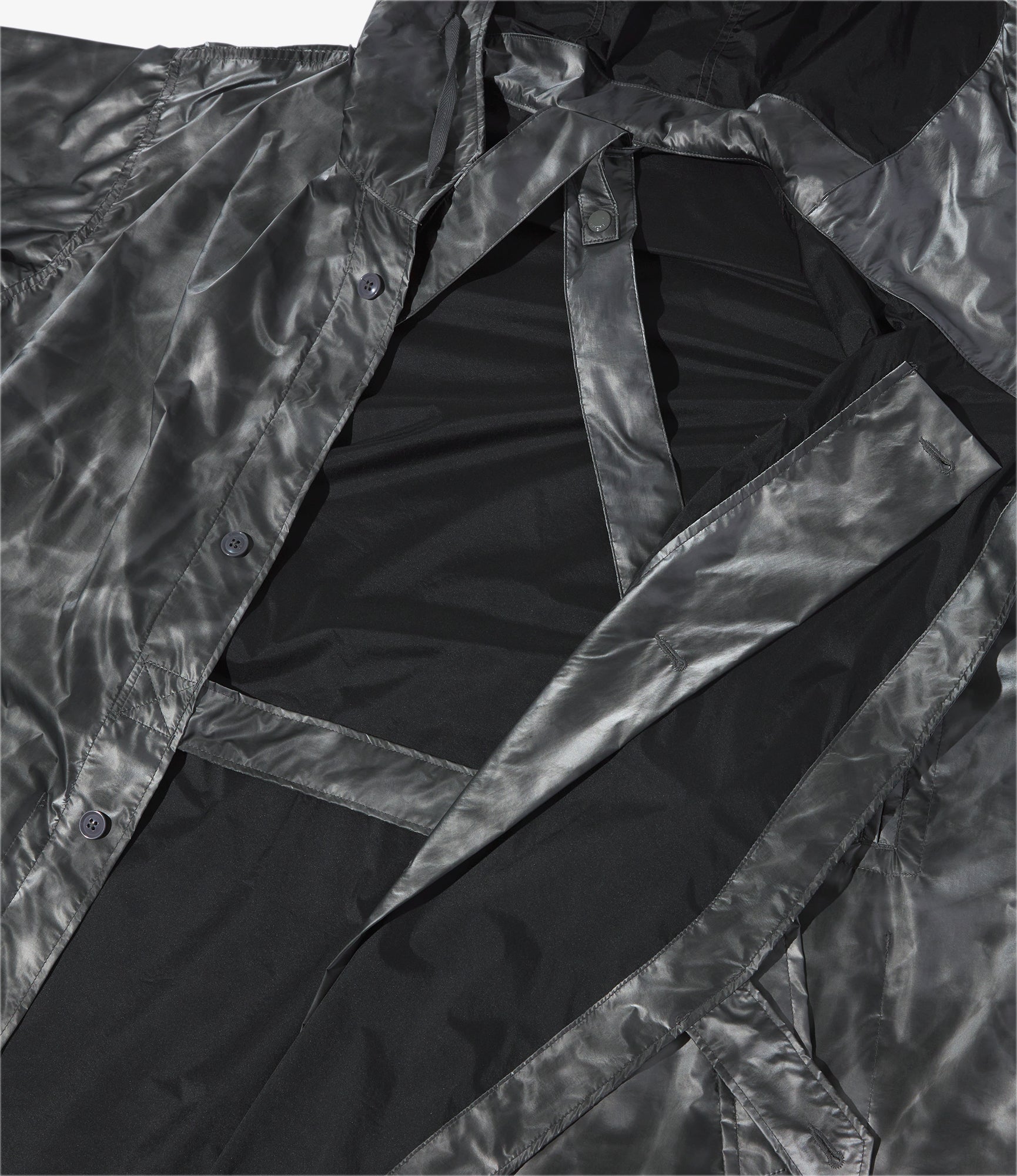 MG Coat - Silver Nylon Shadow Print