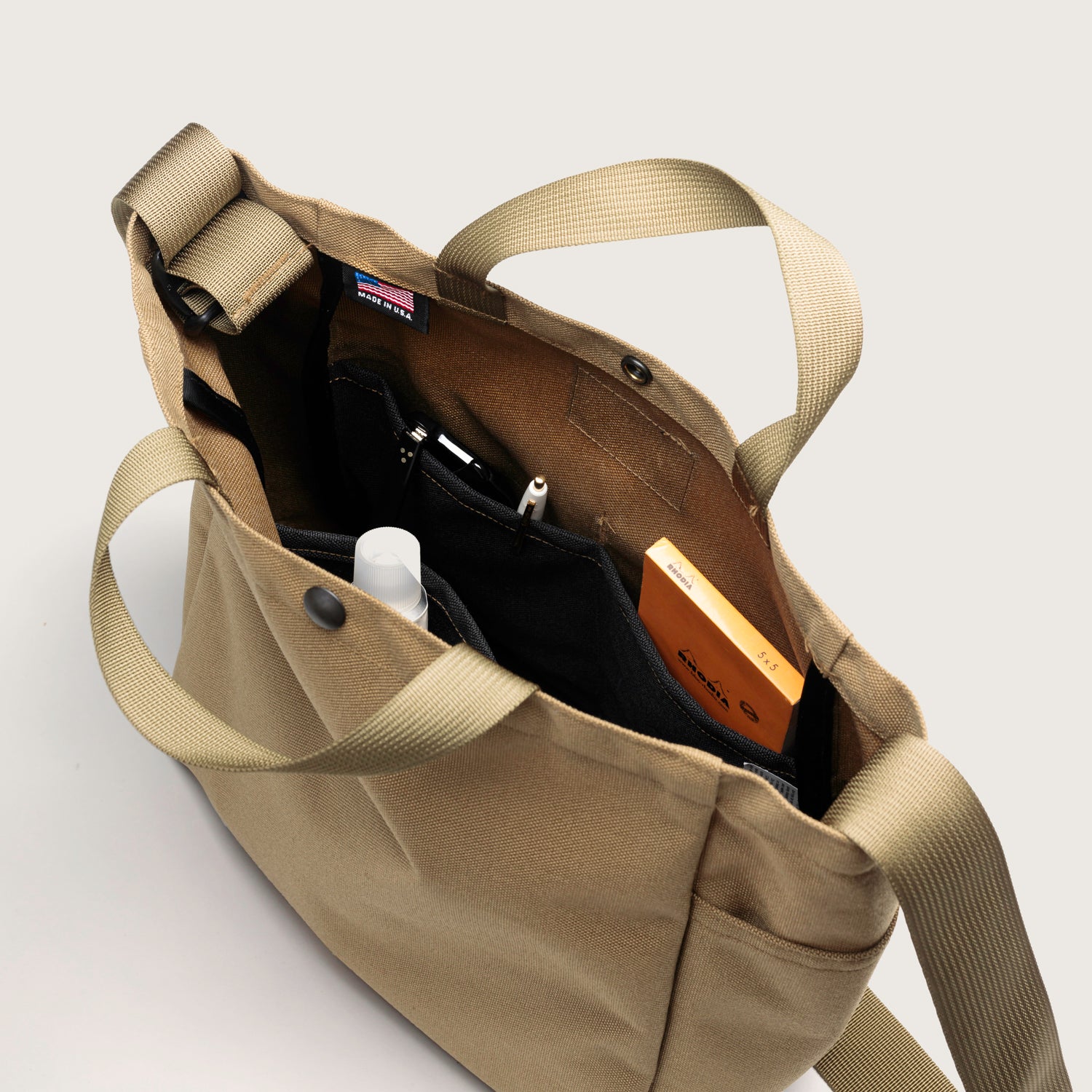 Multi-pocket Bag Medium - Khaki Nylon Canvas