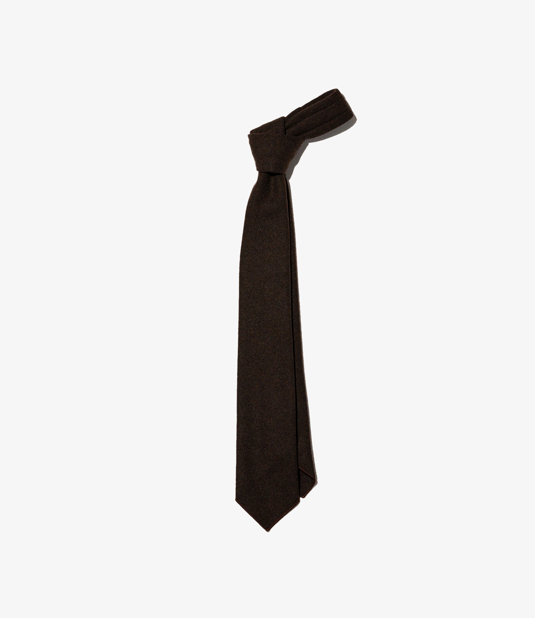 Neck Tie - Dk. Brown Poly Wool Heavy Flannel