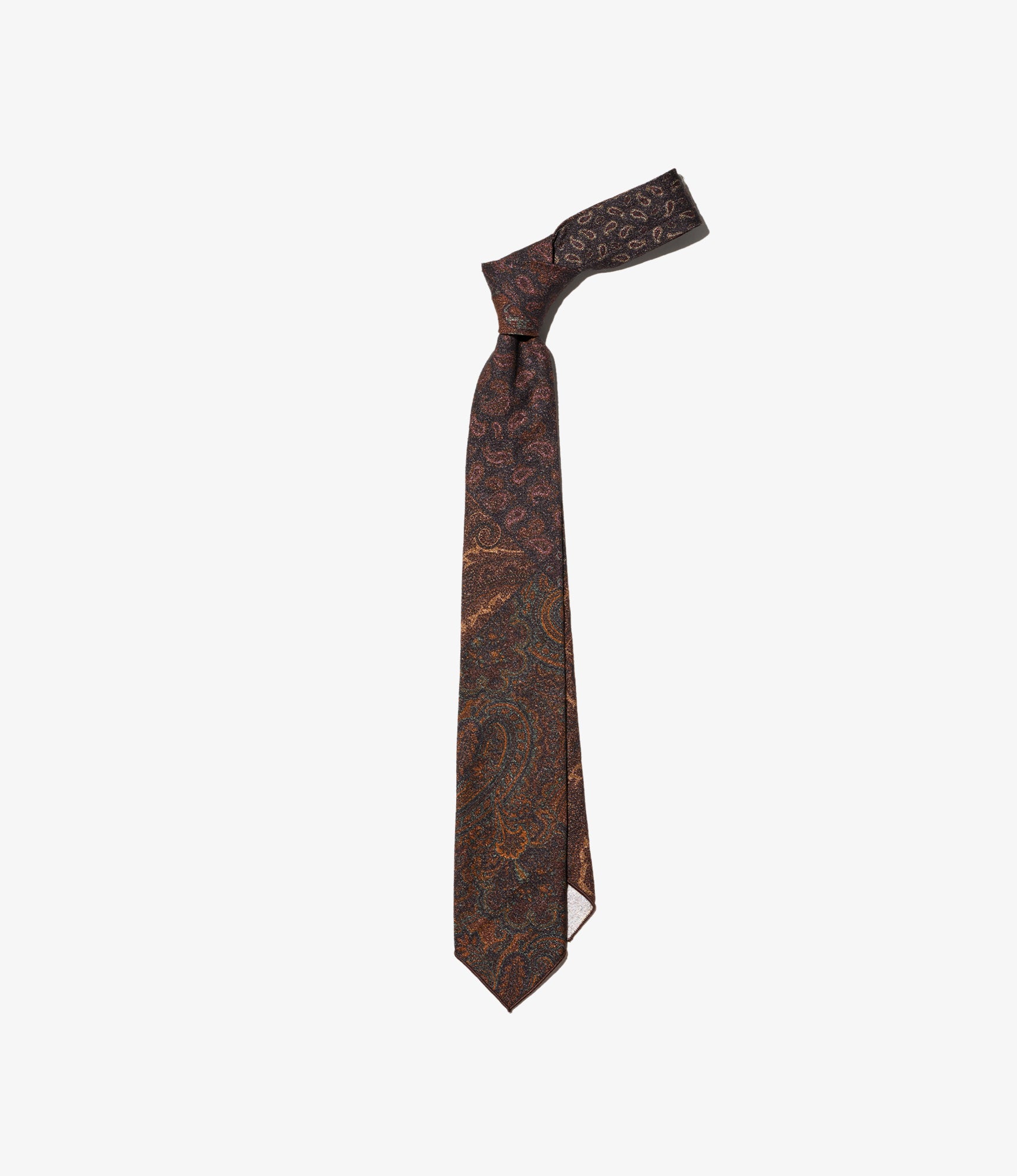 Neck Tie - Dk. Brown Cotton Paisley PW Print