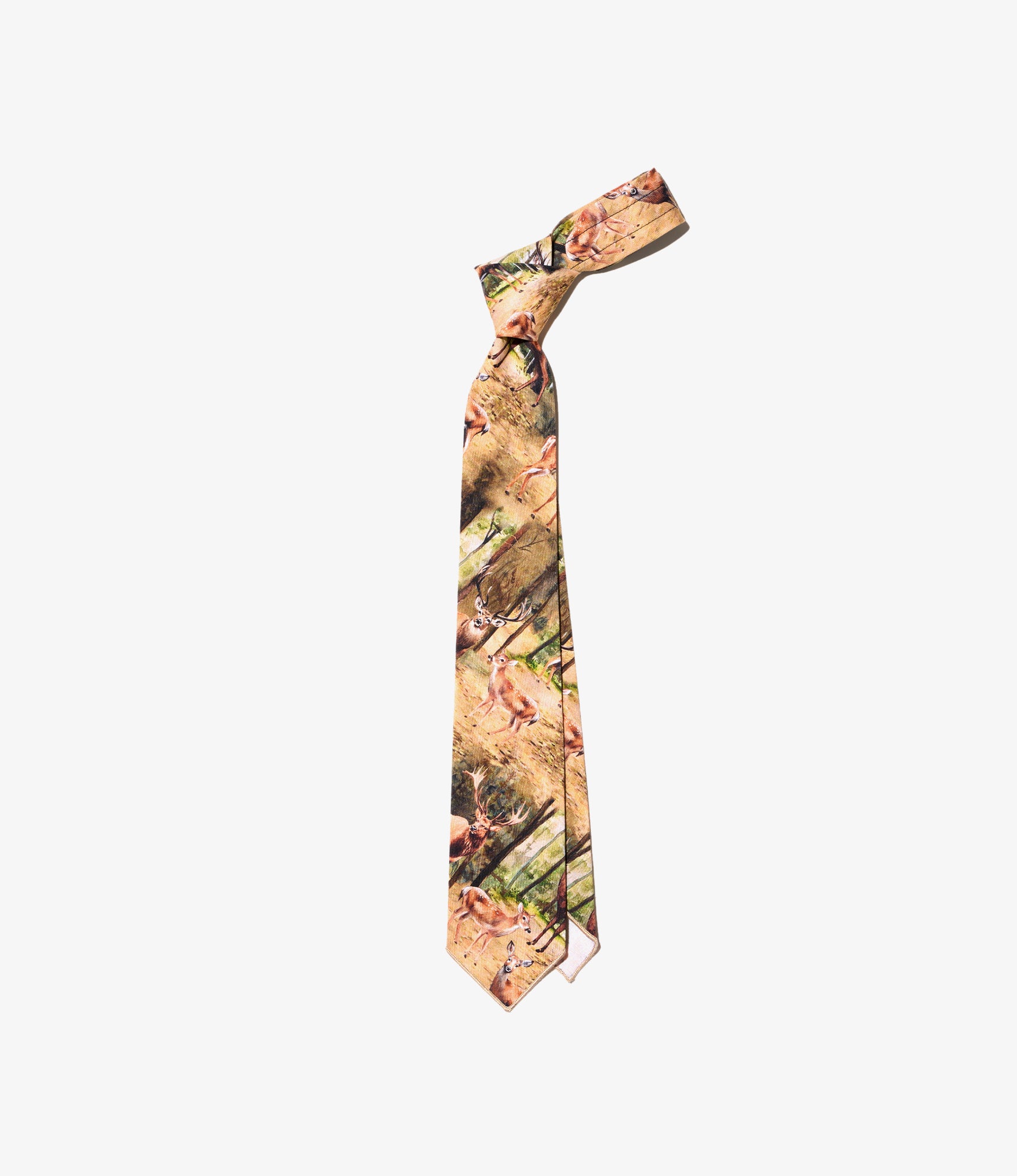 Neck Tie - Brown Cotton Deer Print