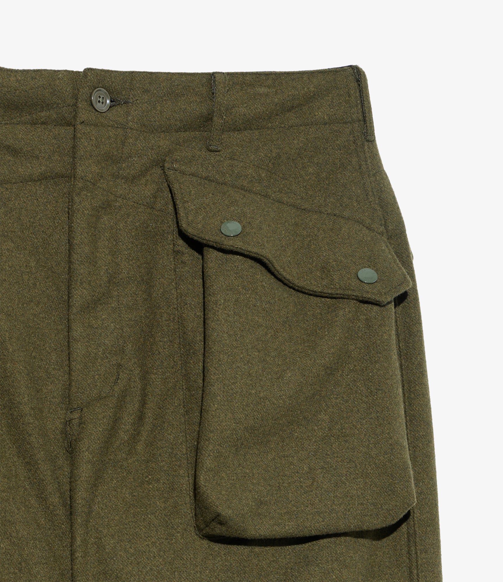 Norwegian Army Pant - Olive Poly Wool Heavy Flannel