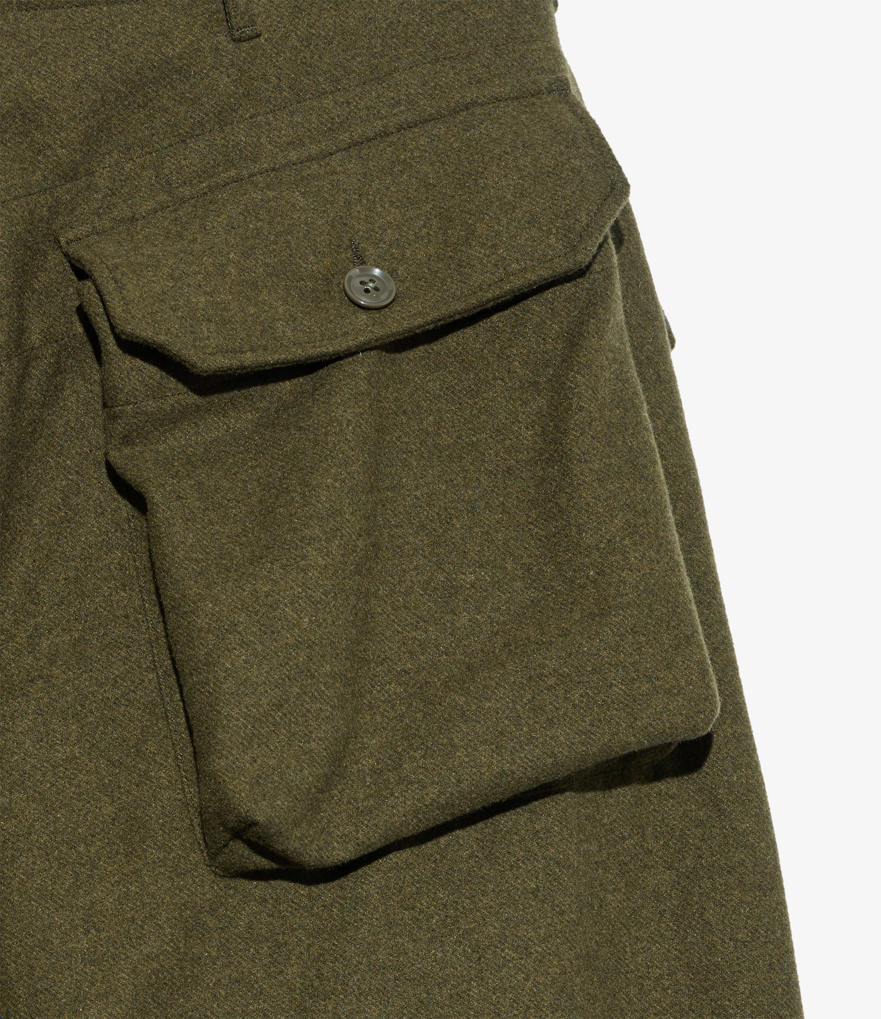 Norwegian Army Pant - Olive Poly Wool Heavy Flannel