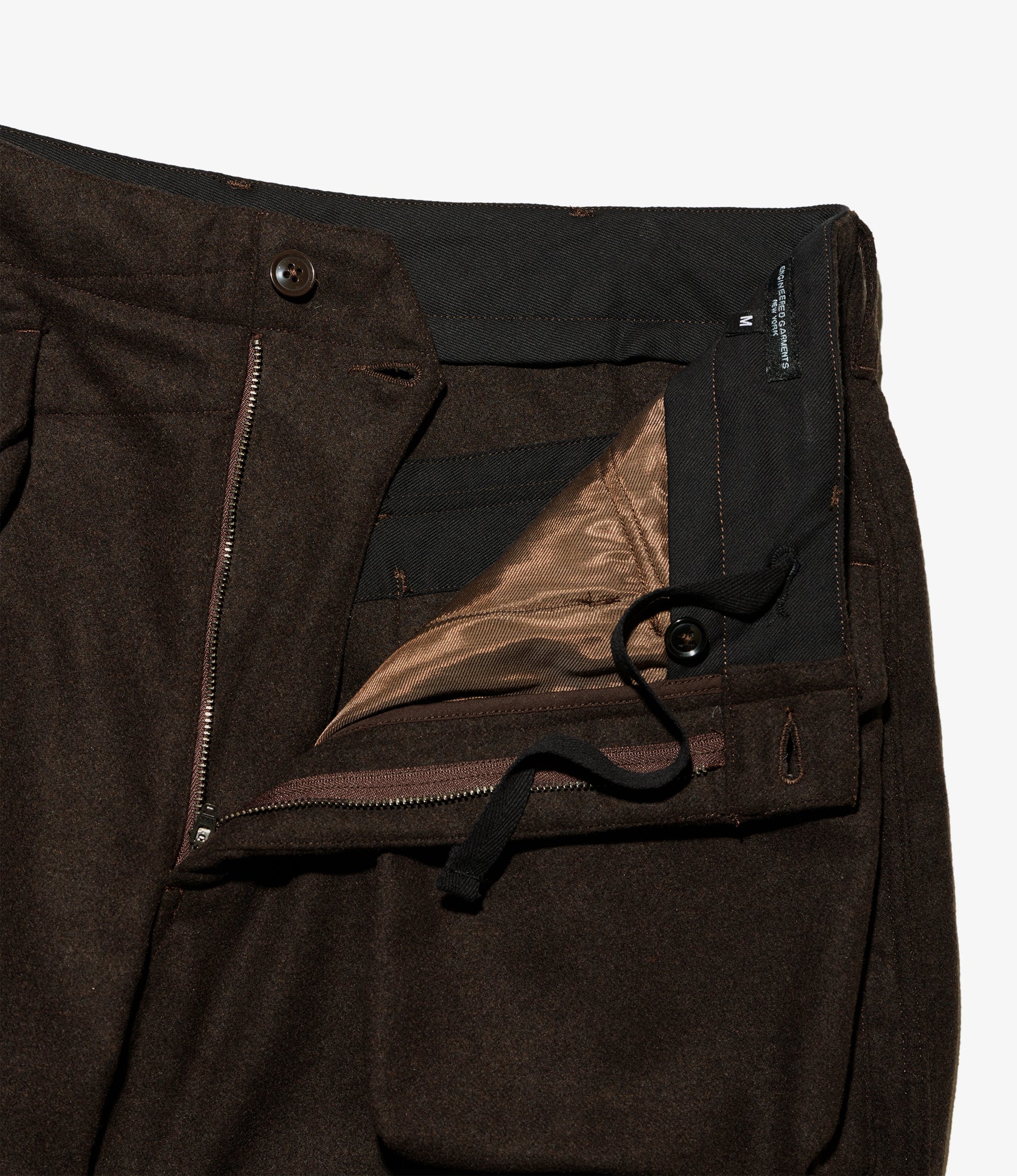 Norwegian Army Pant - Dk. Brown Poly Wool Heavy Flannel