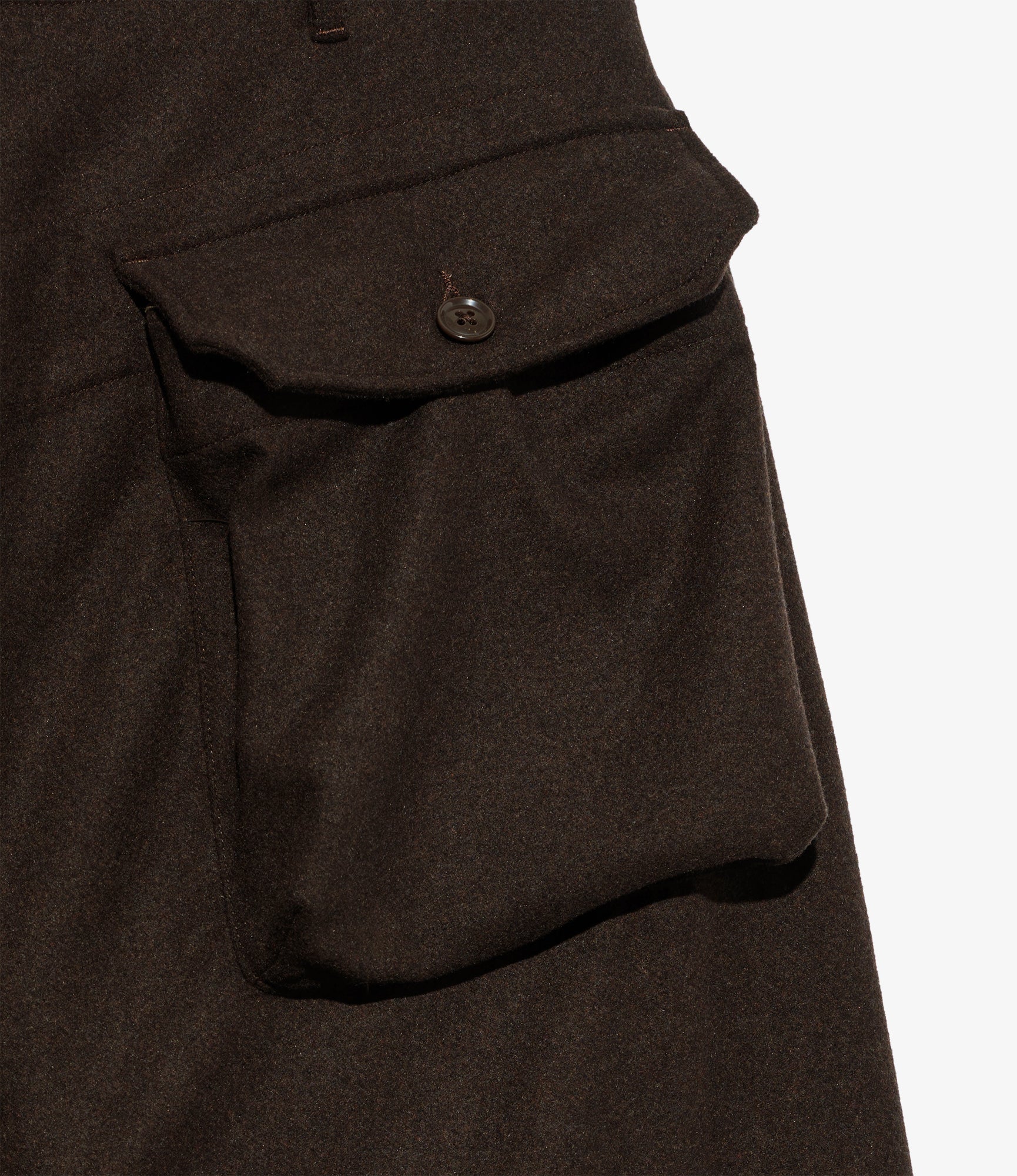 Norwegian Army Pant - Dk. Brown Poly Wool Heavy Flannel