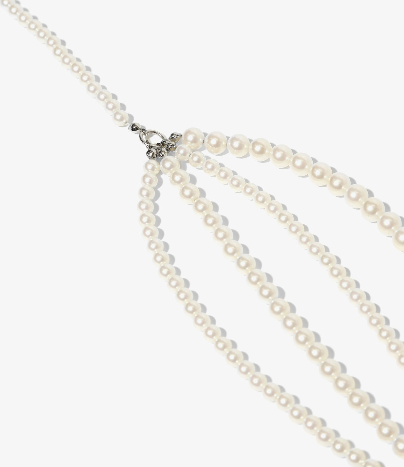 Multi Long Necklace - Natural - Artificial White Pearl