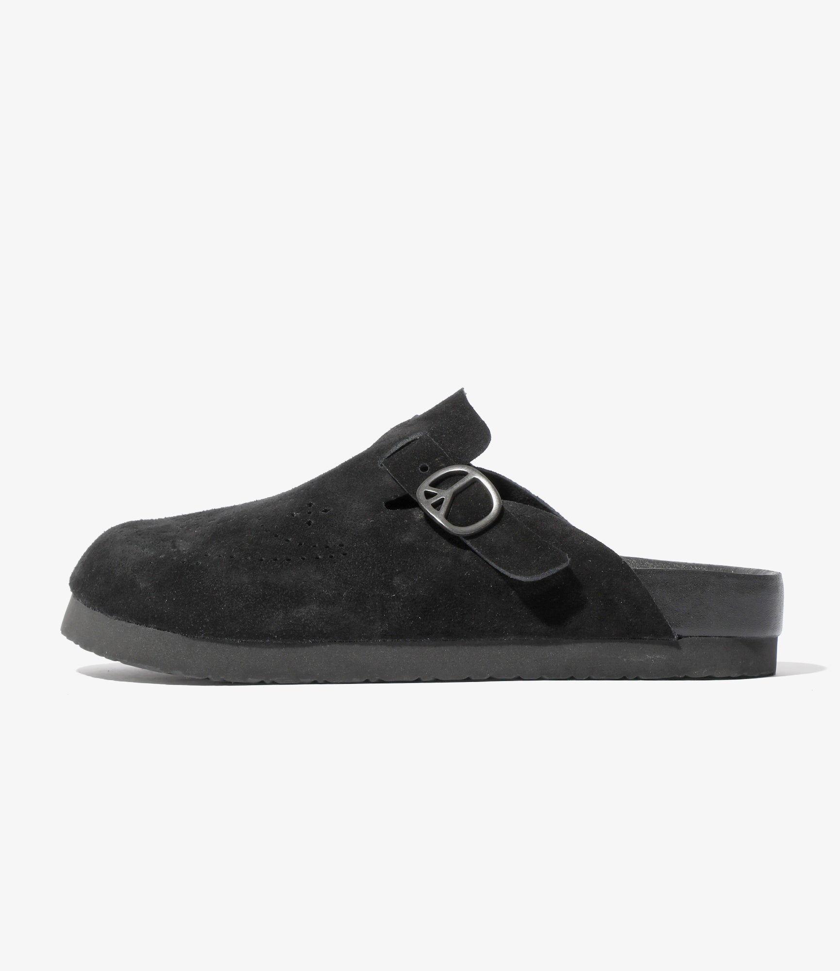 Clog Sandal - Black - Suede