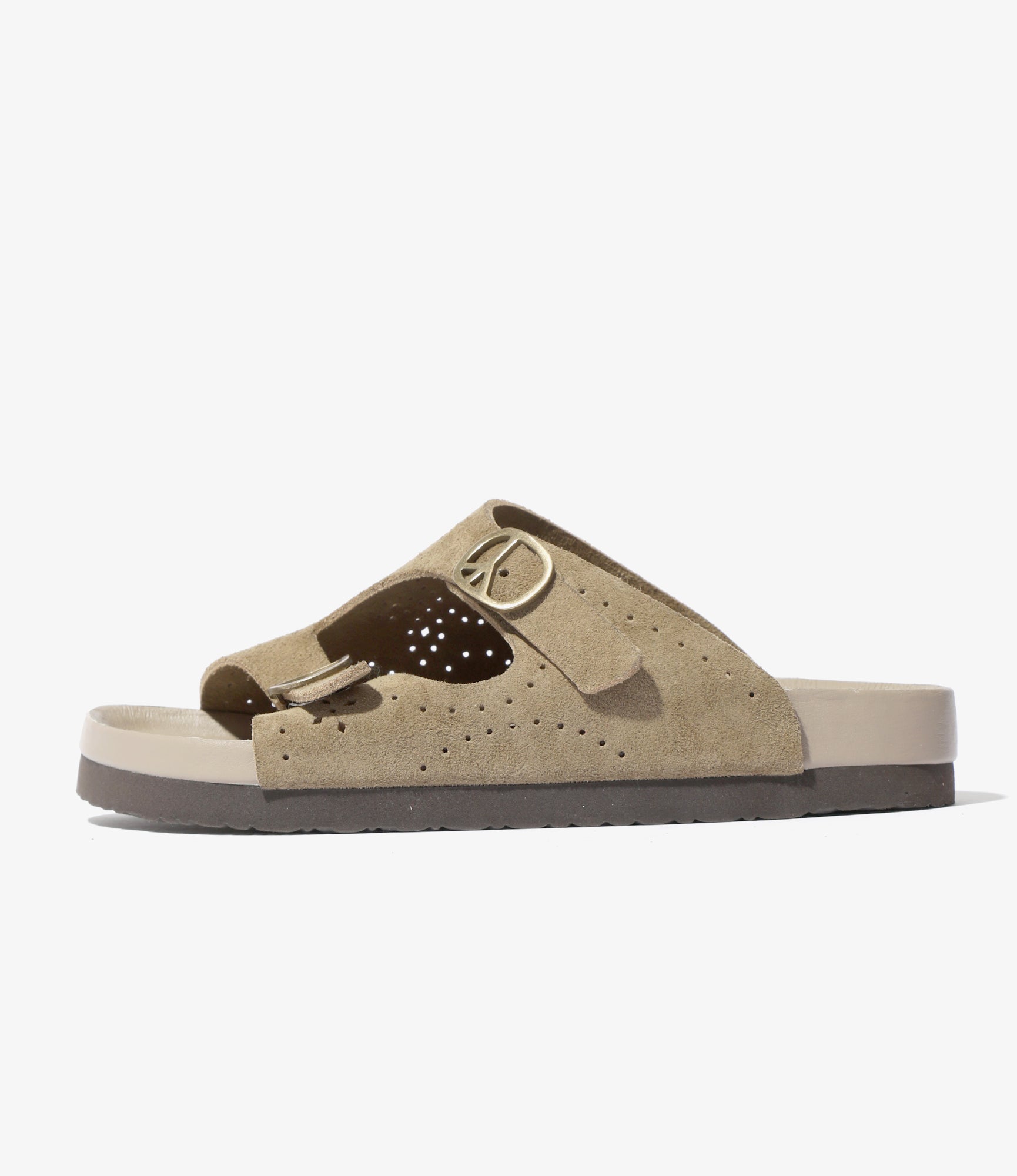 Double Strap Sandal - Taupe - Suede Leather