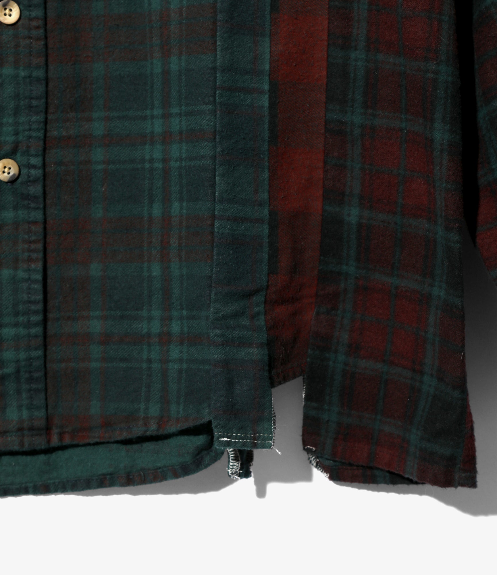 Flannel Shirt -> 7 Cuts Shirt / Over Dye - Dk.Green