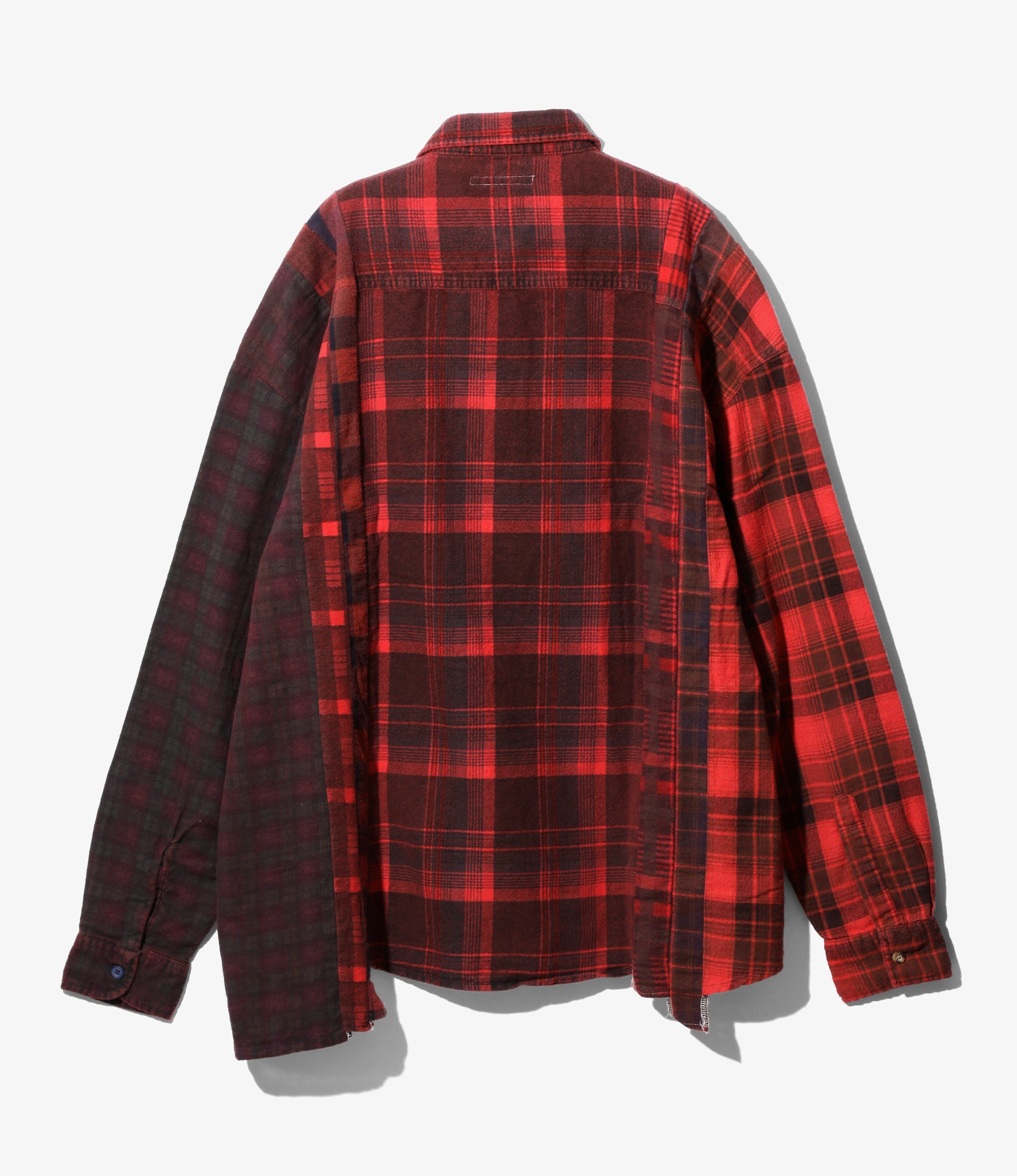 Flannel Shirt -> 7 Cuts Wide Shirt / Over Dye - Red