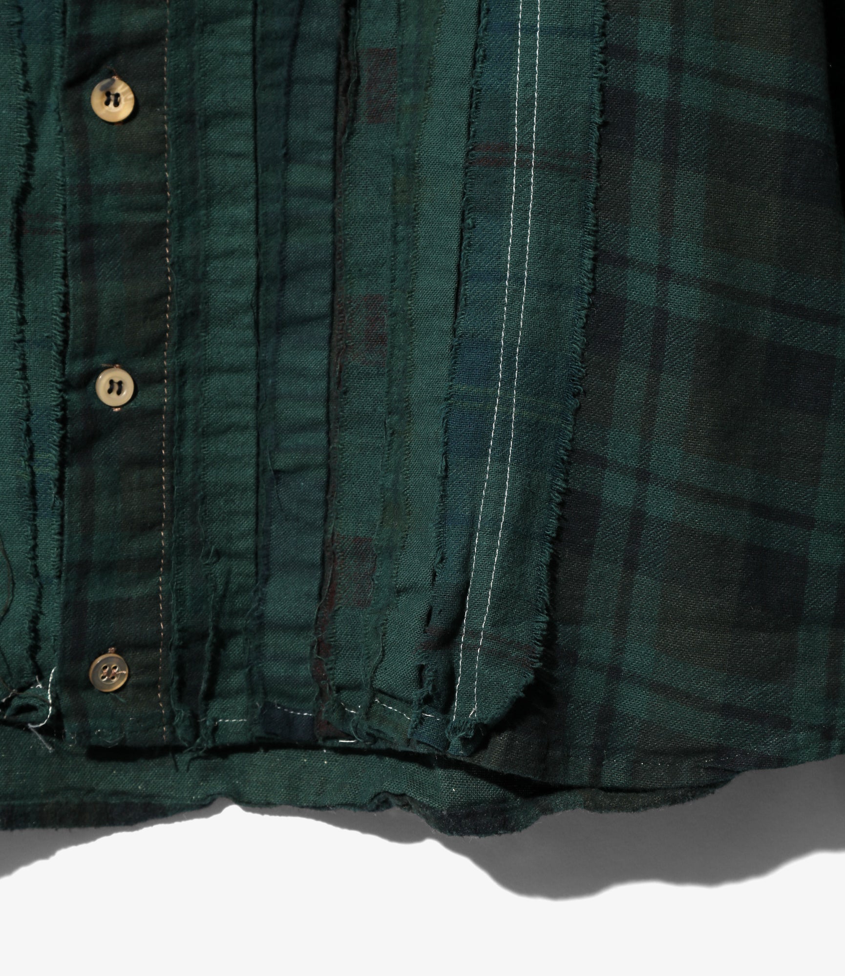 Flannel Shirt -> Ribbon Shirt / Over Dye - Dk.Green