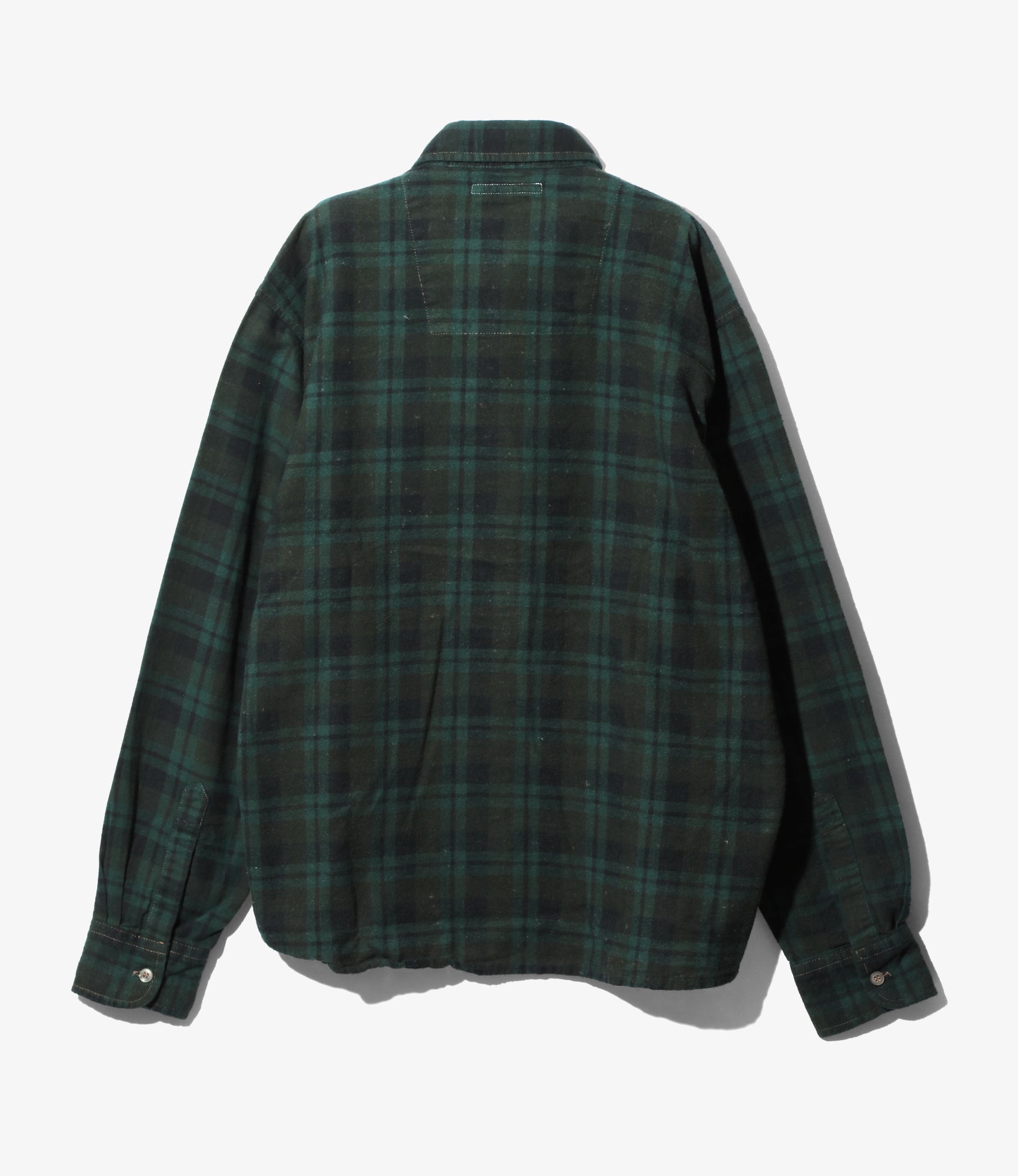 Flannel Shirt -> Ribbon Shirt / Over Dye - Dk.Green