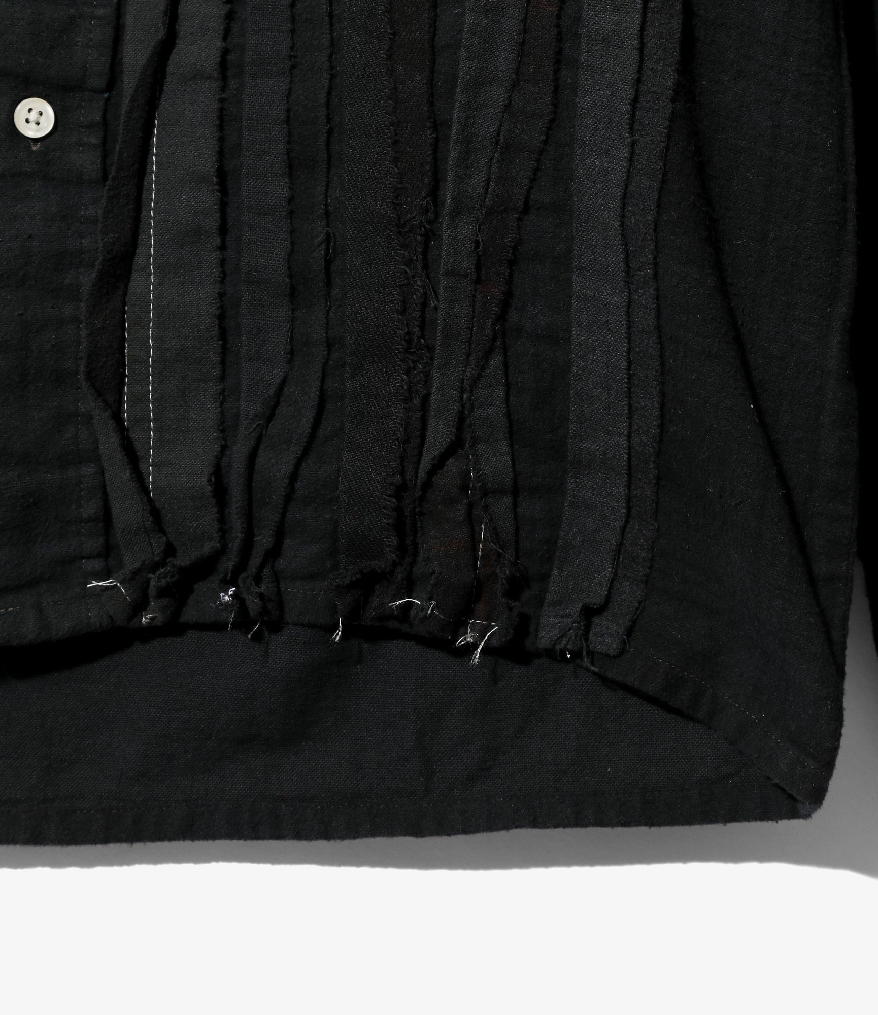 Flannel Shirt -> Ribbon Shirt / Over Dye - Black