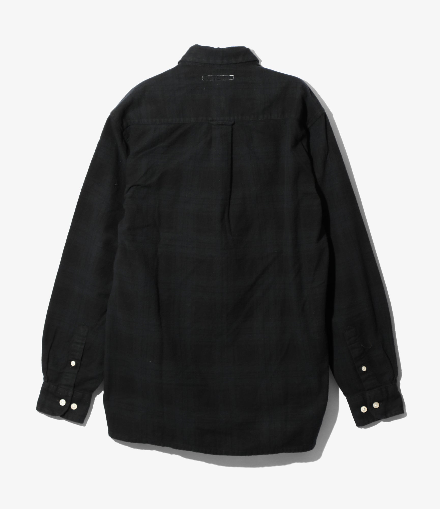 Flannel Shirt -> Ribbon Shirt / Over Dye - Black