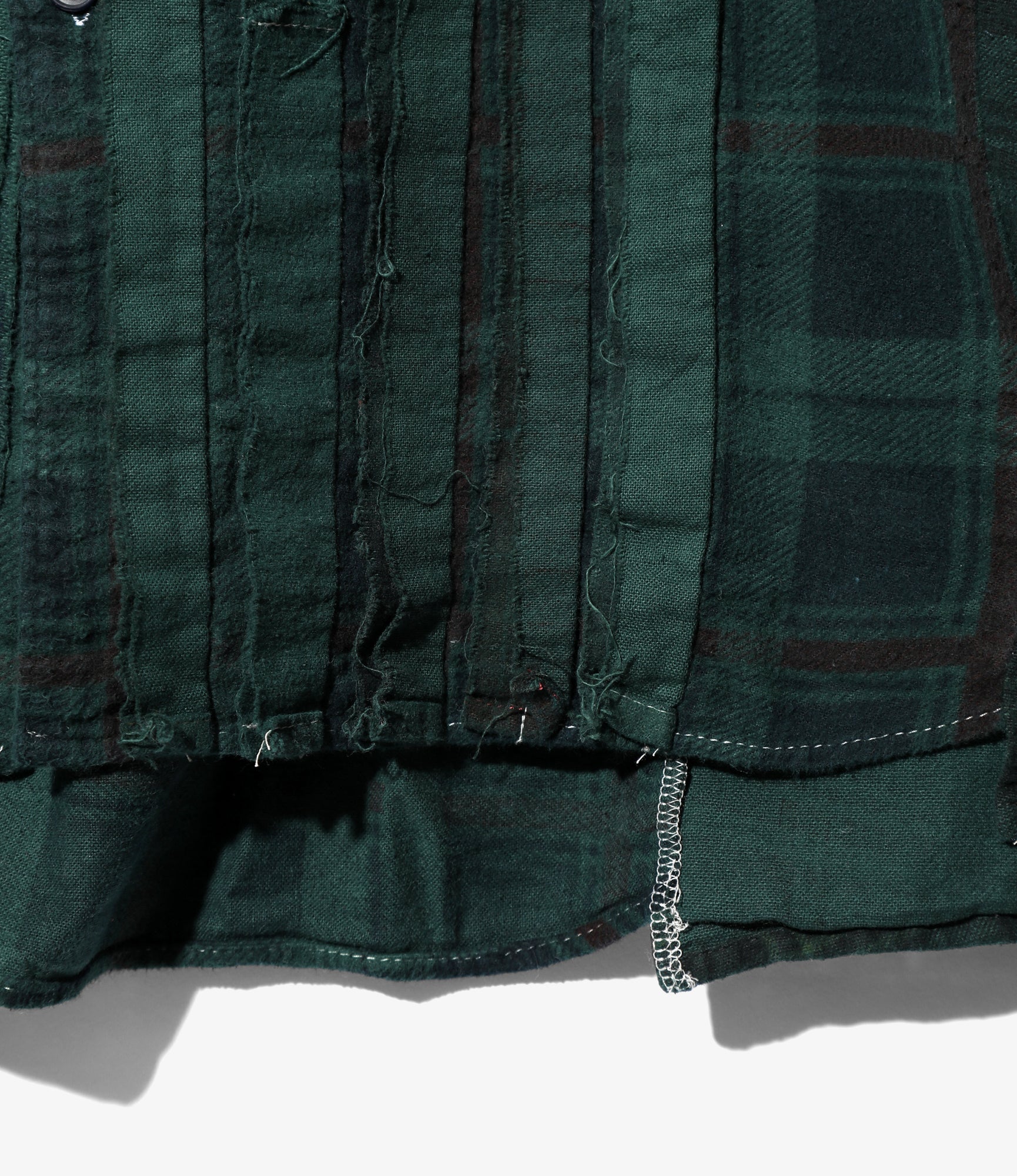 Flannel Shirt -> Ribbon Wide Shirt / Over Dye - Dk.Green