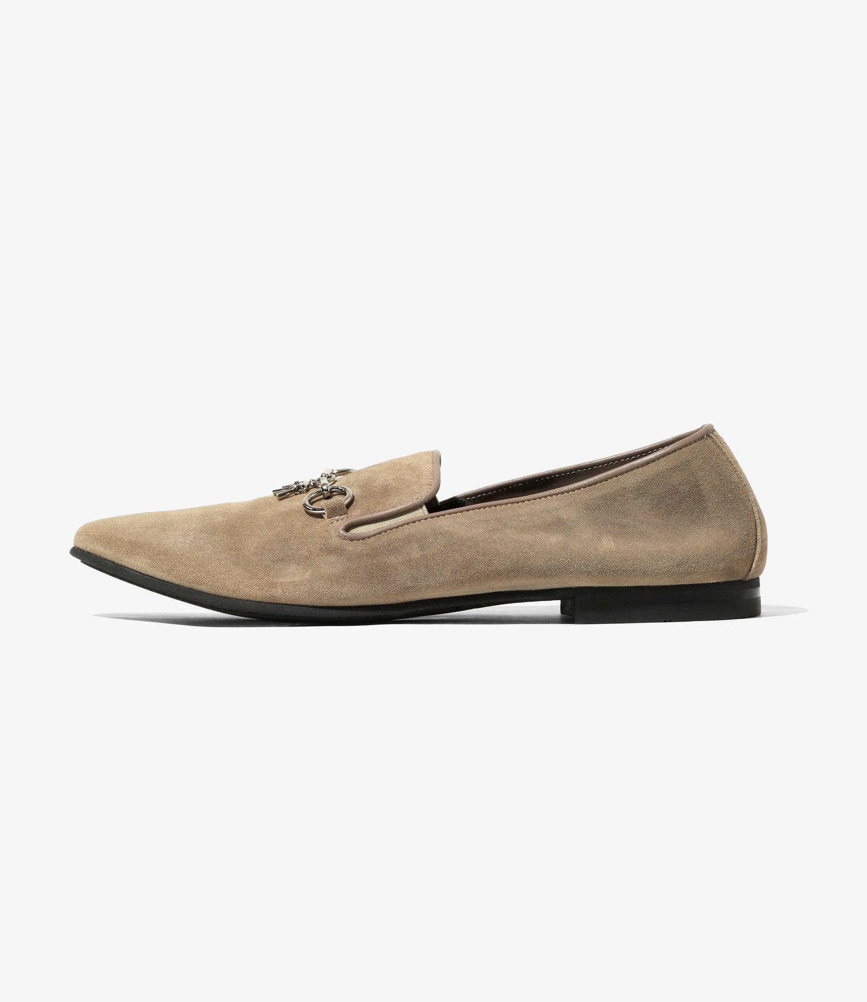 Tassel Bit Unlined Slip-on - Roughout - Taupe