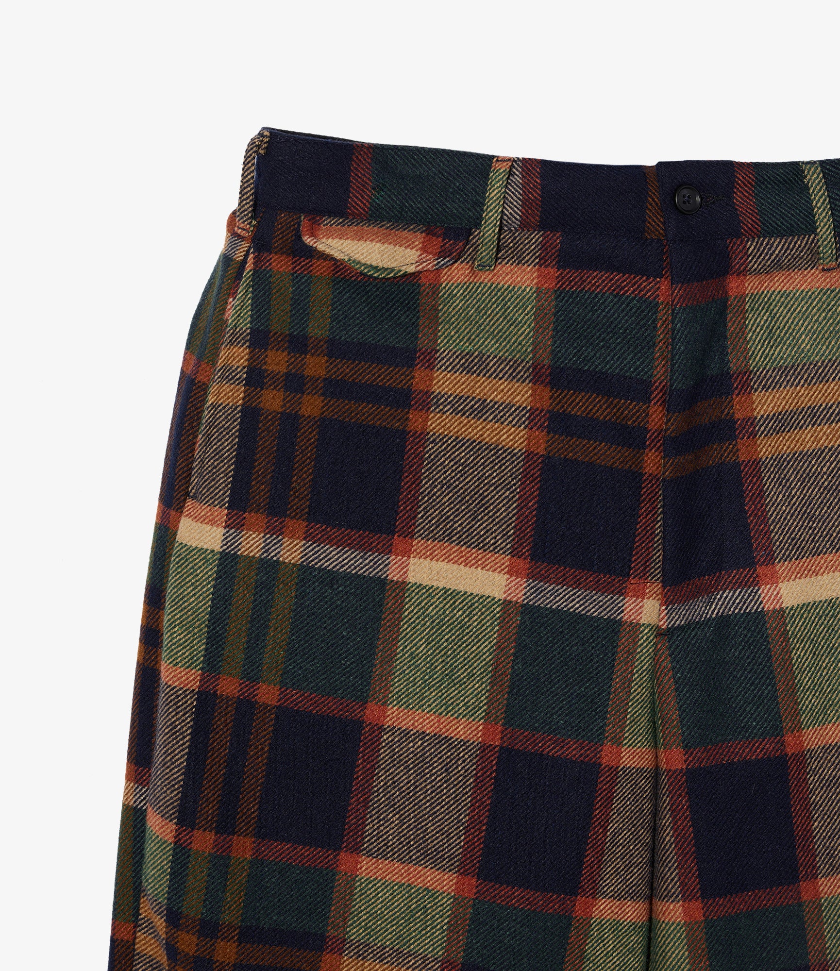Officer Pant - Navy/Brown Heavy Wool Plaid