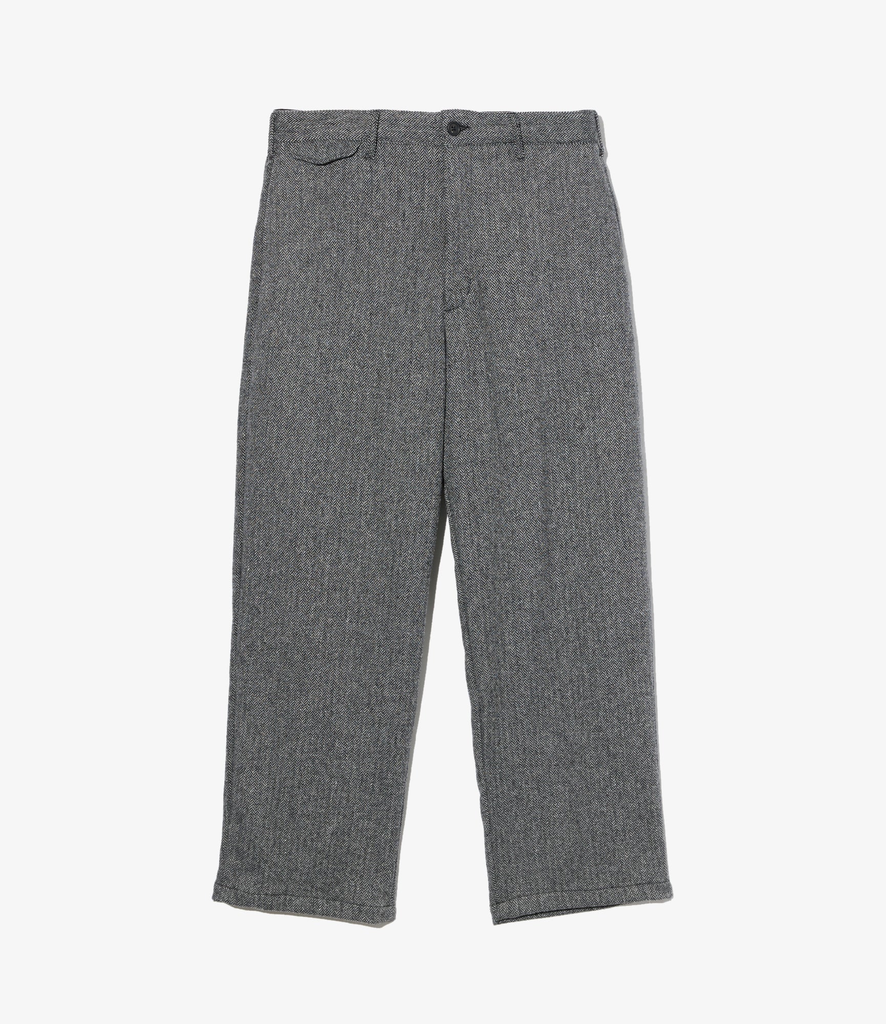 Officer Pant - Grey Poly Wool Herringbone