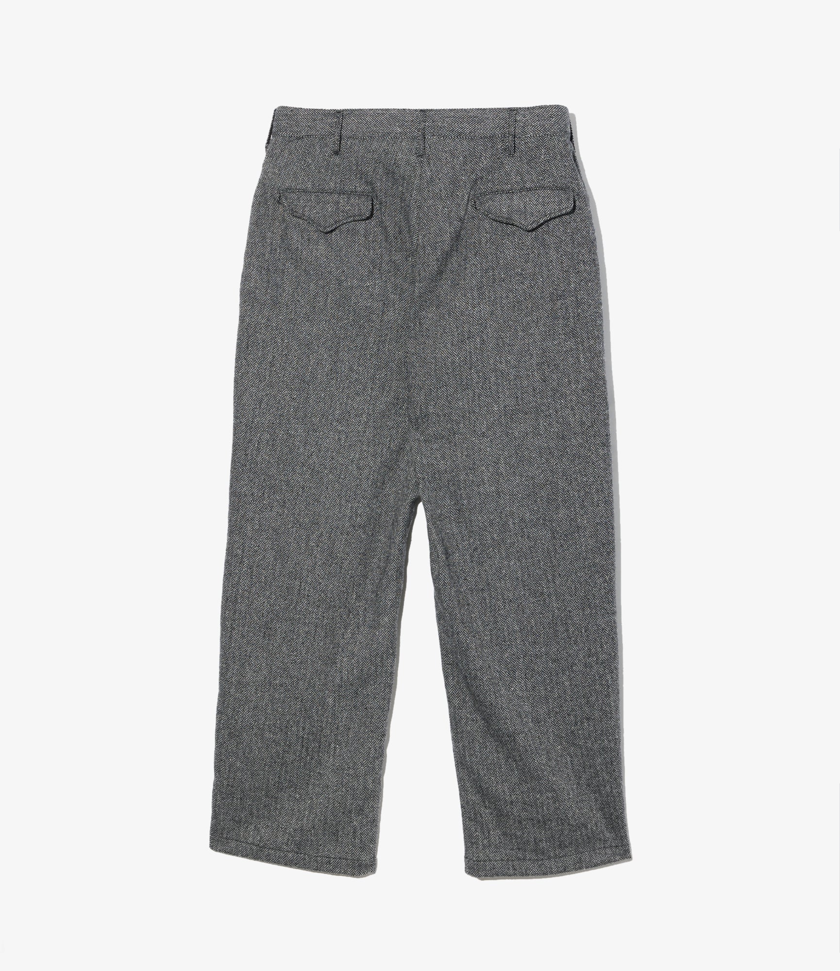 Officer Pant - Grey Poly Wool Herringbone