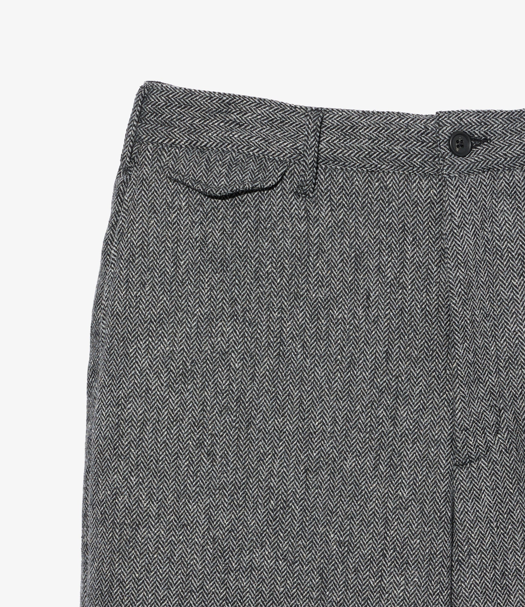 Officer Pant - Grey Poly Wool Herringbone