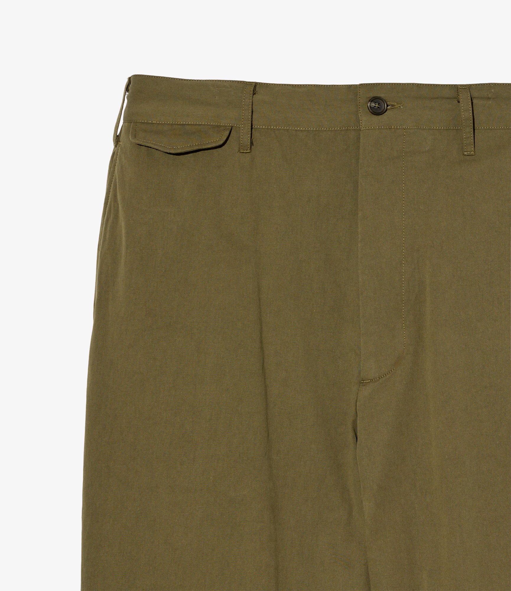 Officer Pant - Olive Cotton Sanded Cloth