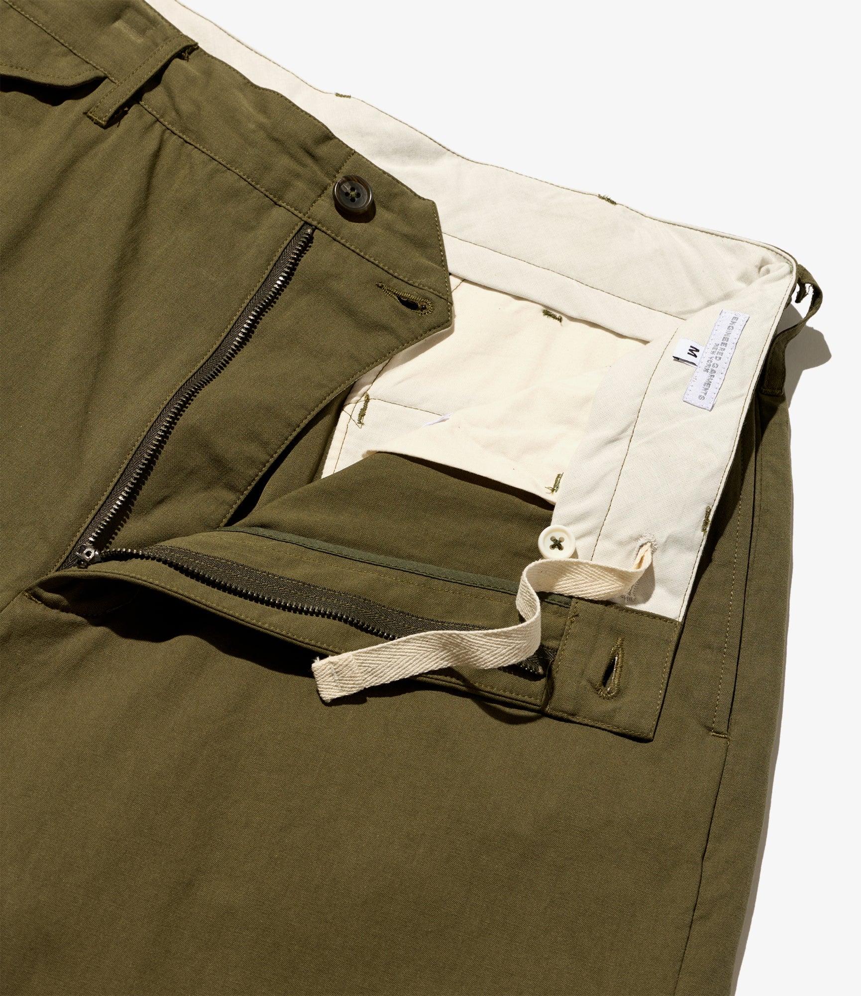 Officer Pant - Olive Cotton Sanded Cloth