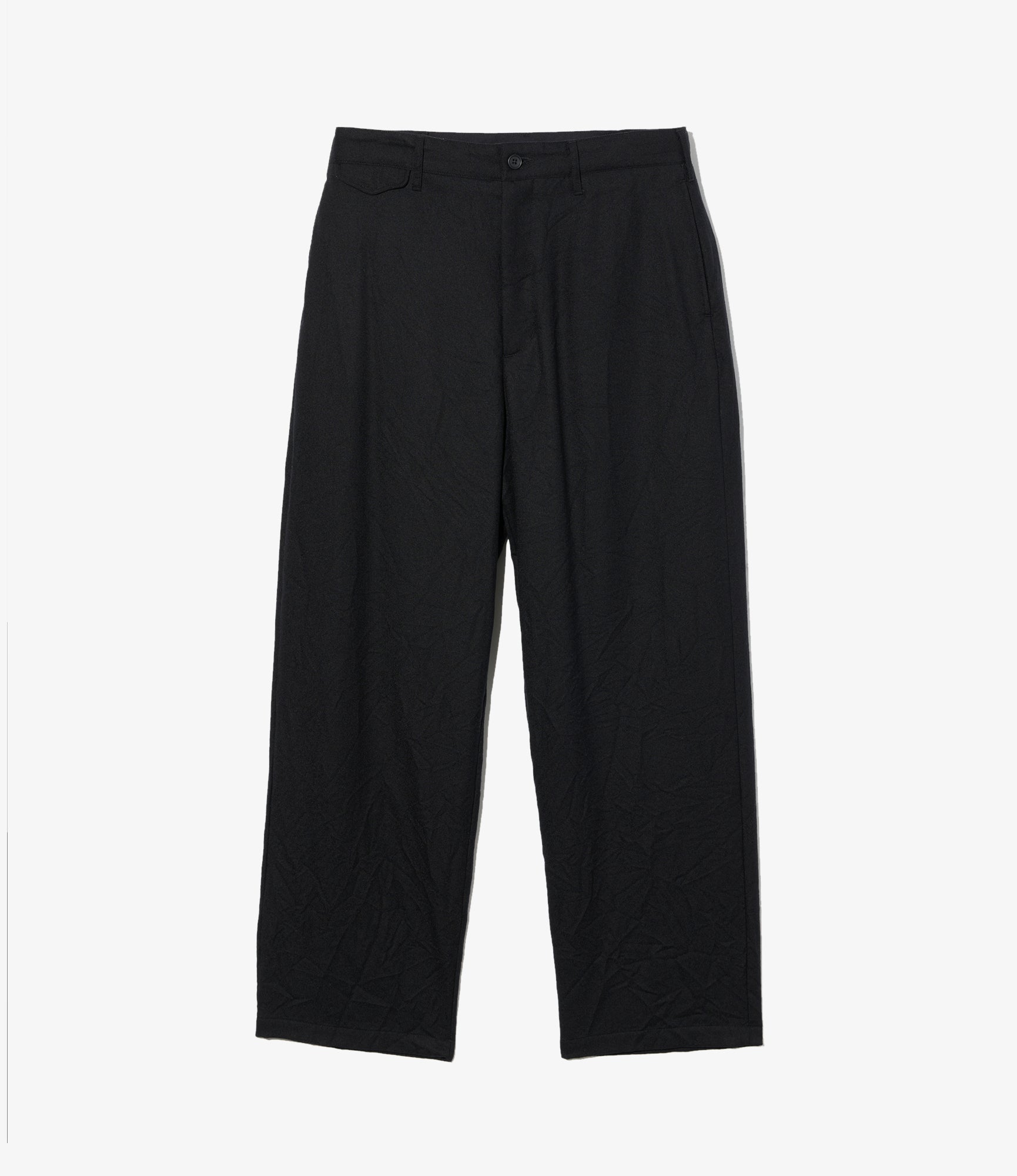 Officer Pant - Black High Count Worsted Wool