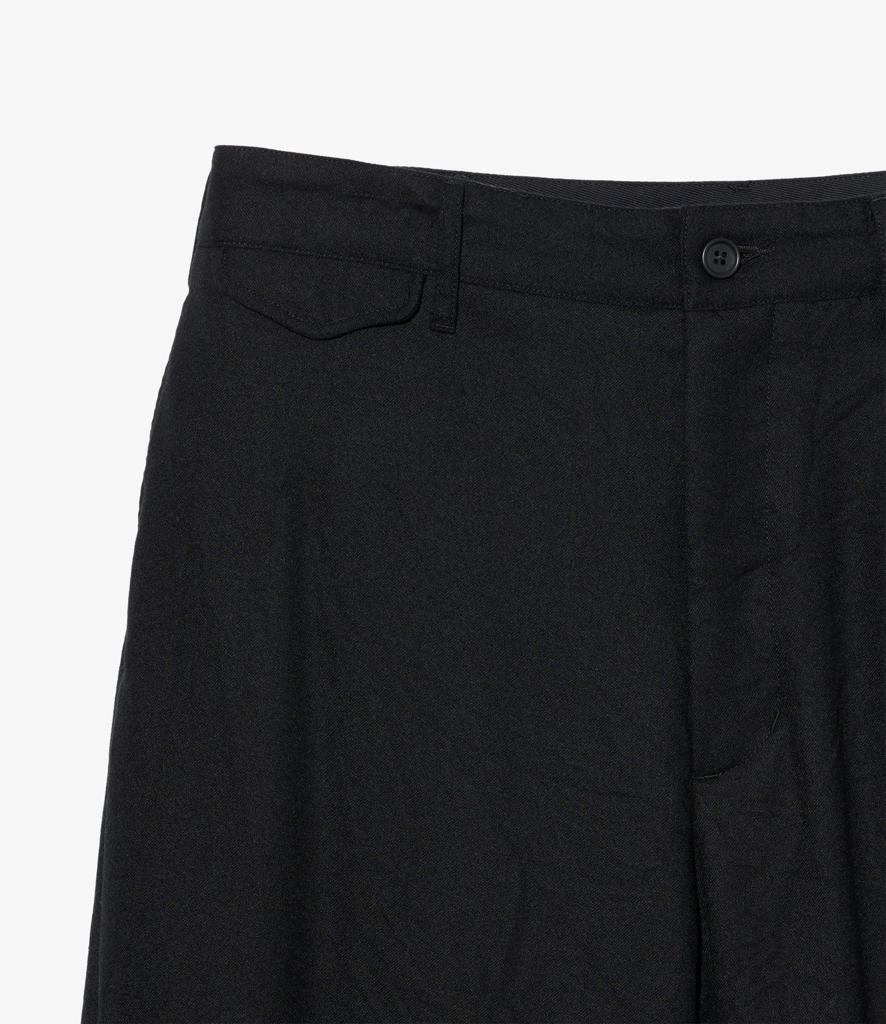 Officer Pant - Black High Count Worsted Wool