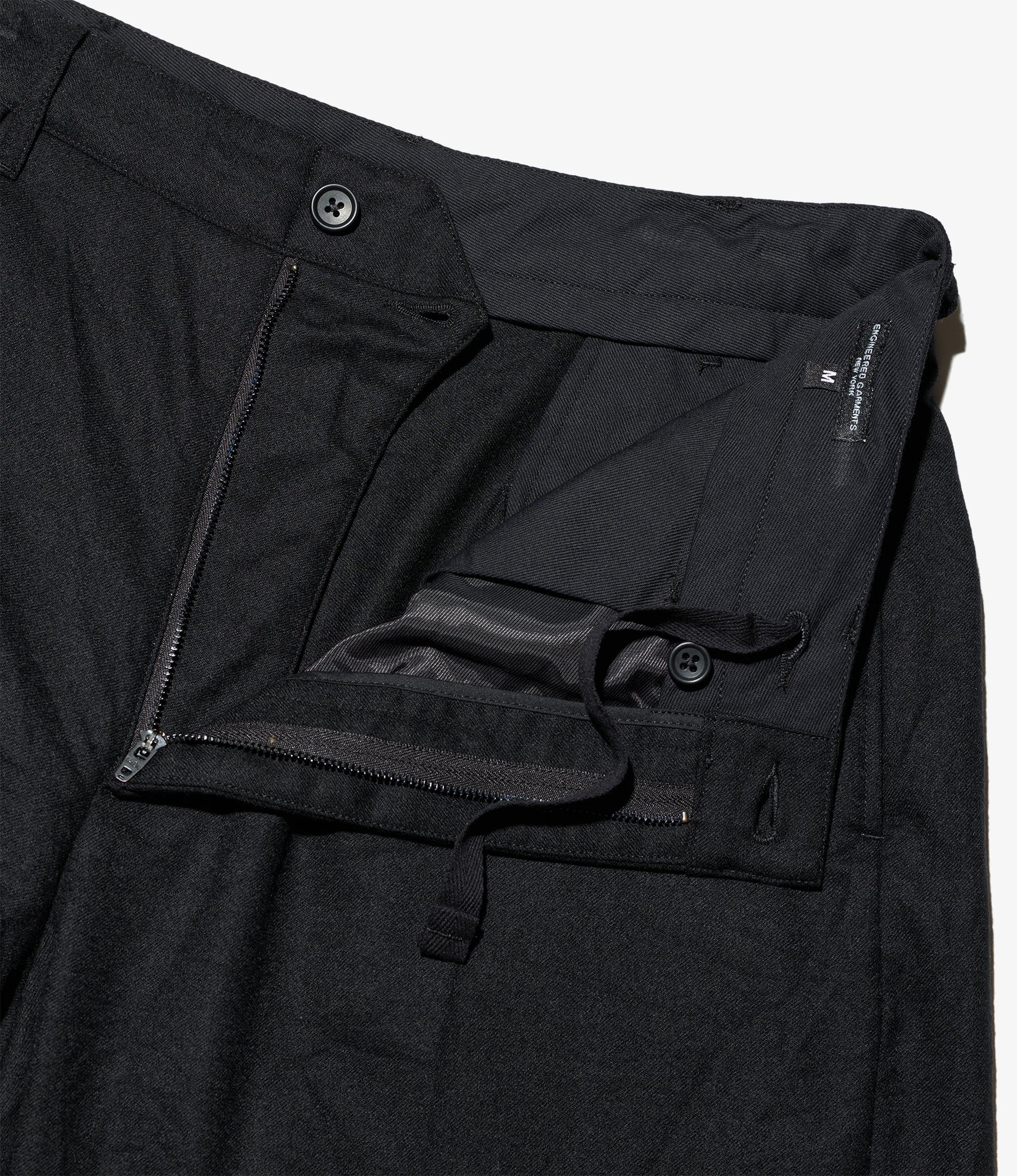 Officer Pant - Black High Count Worsted Wool