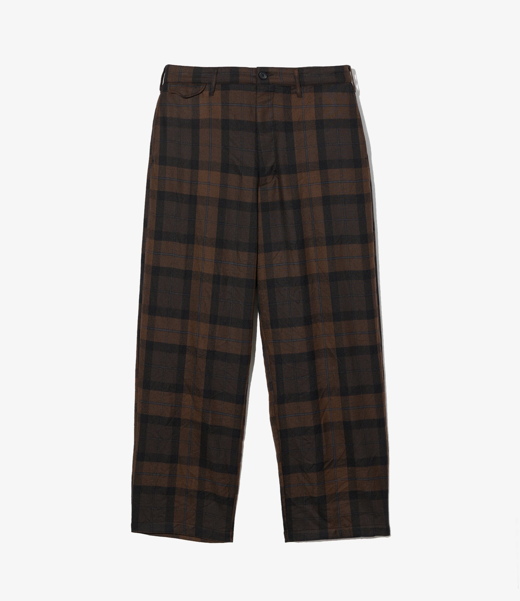 Officer Pant - Brown/Black Worsted Wool Plaid