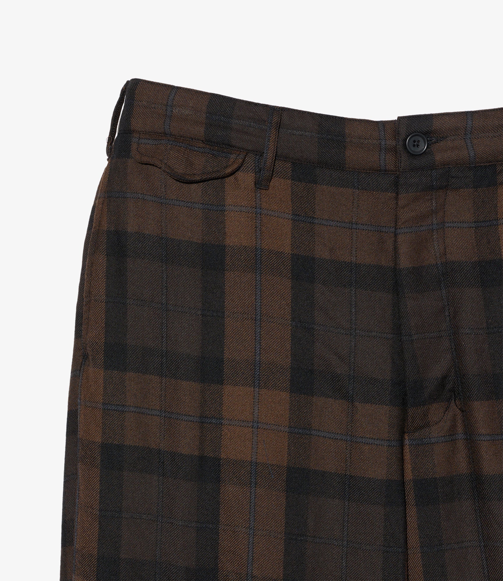 Officer Pant - Brown/Black Worsted Wool Plaid