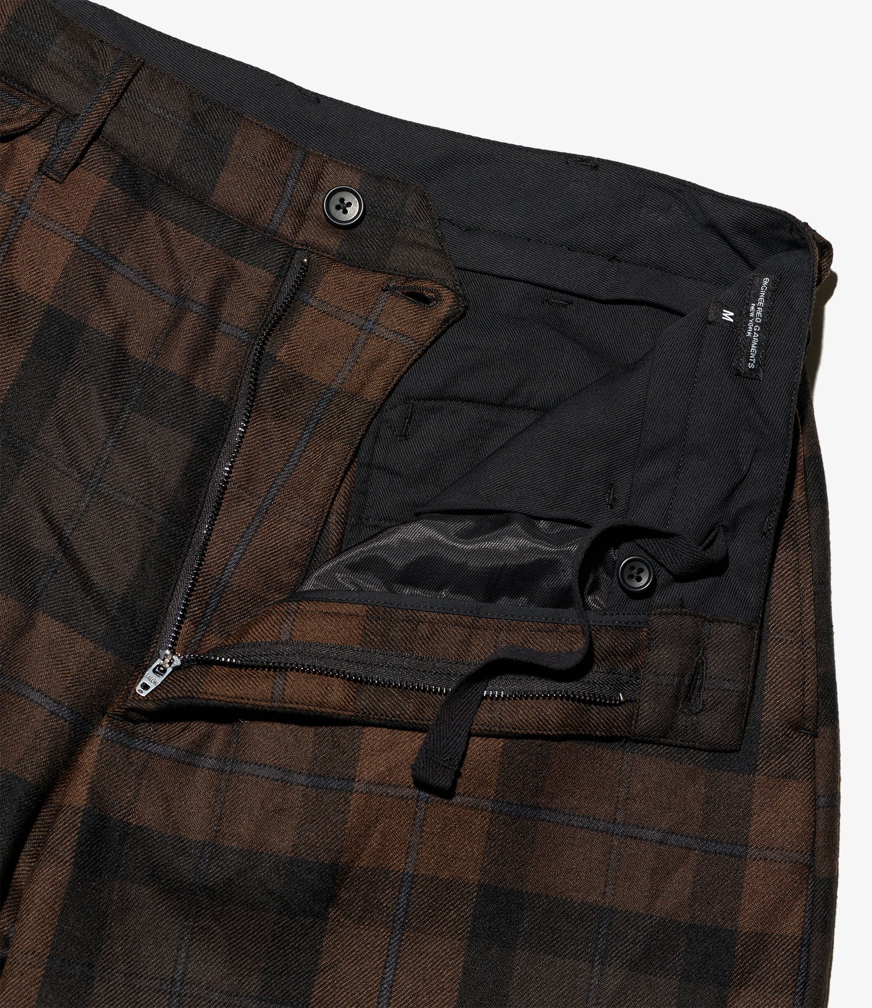 Officer Pant - Brown/Black Worsted Wool Plaid