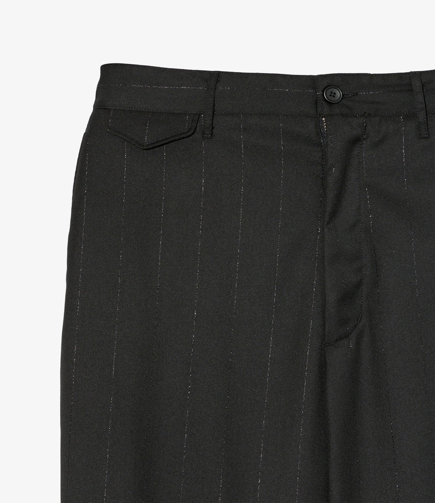 Officer Pant - Black Polyester Lurex Stripe