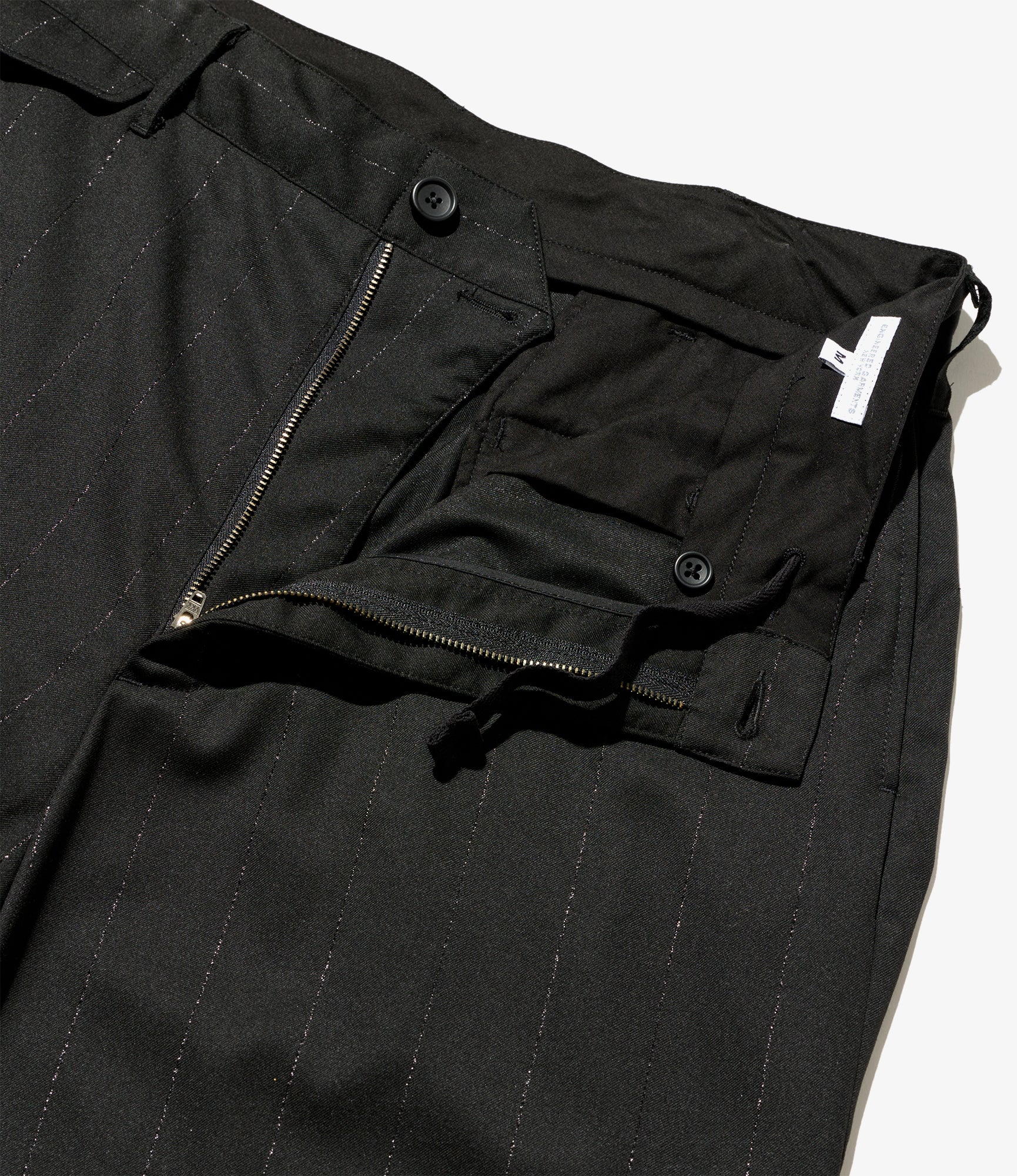 Officer Pant - Black Polyester Lurex Stripe