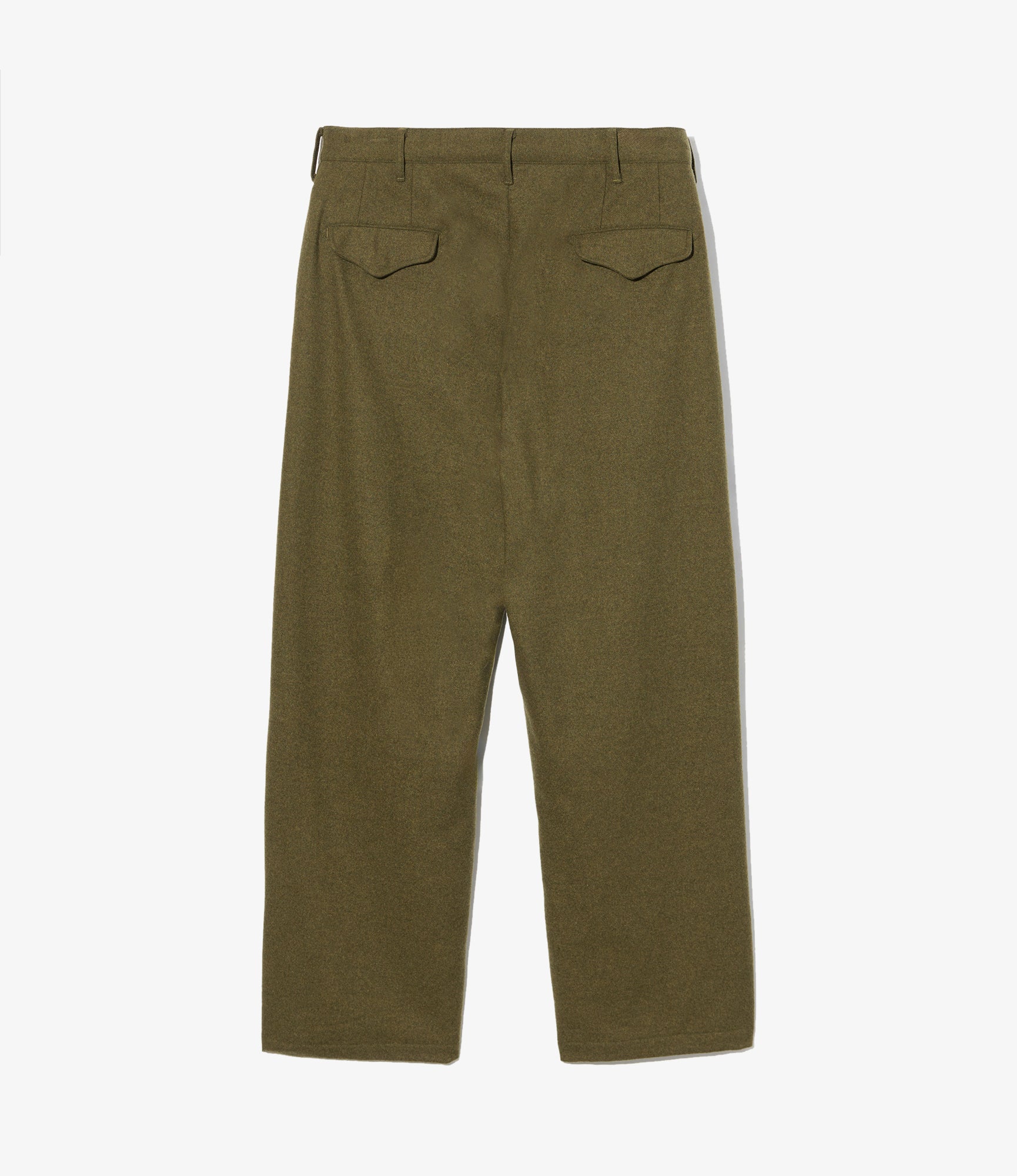 Officer Pant - Olive Poly Wool Heavy Flannel