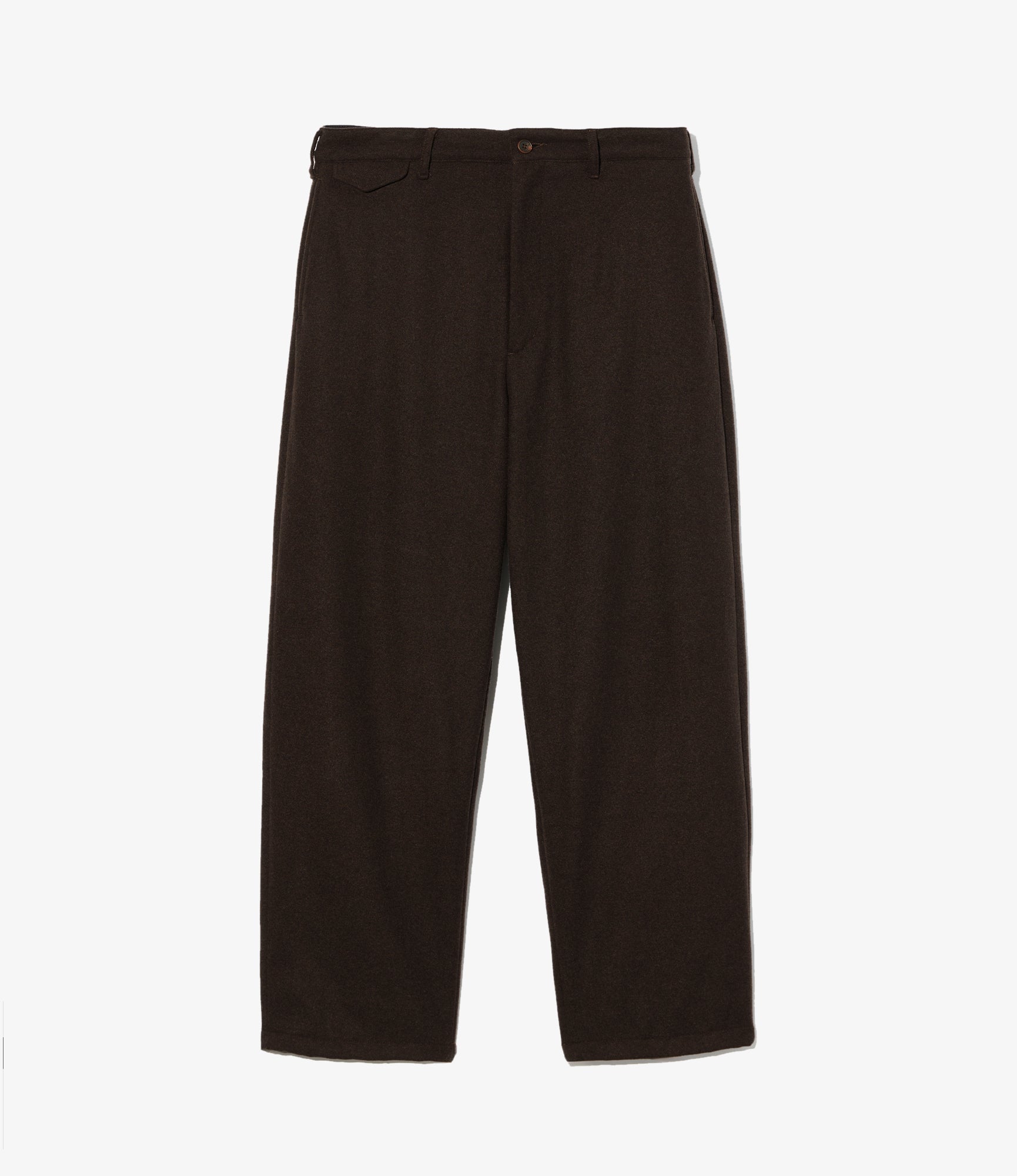 Officer Pant - Dk. Brown Poly Wool Heavy Flannel
