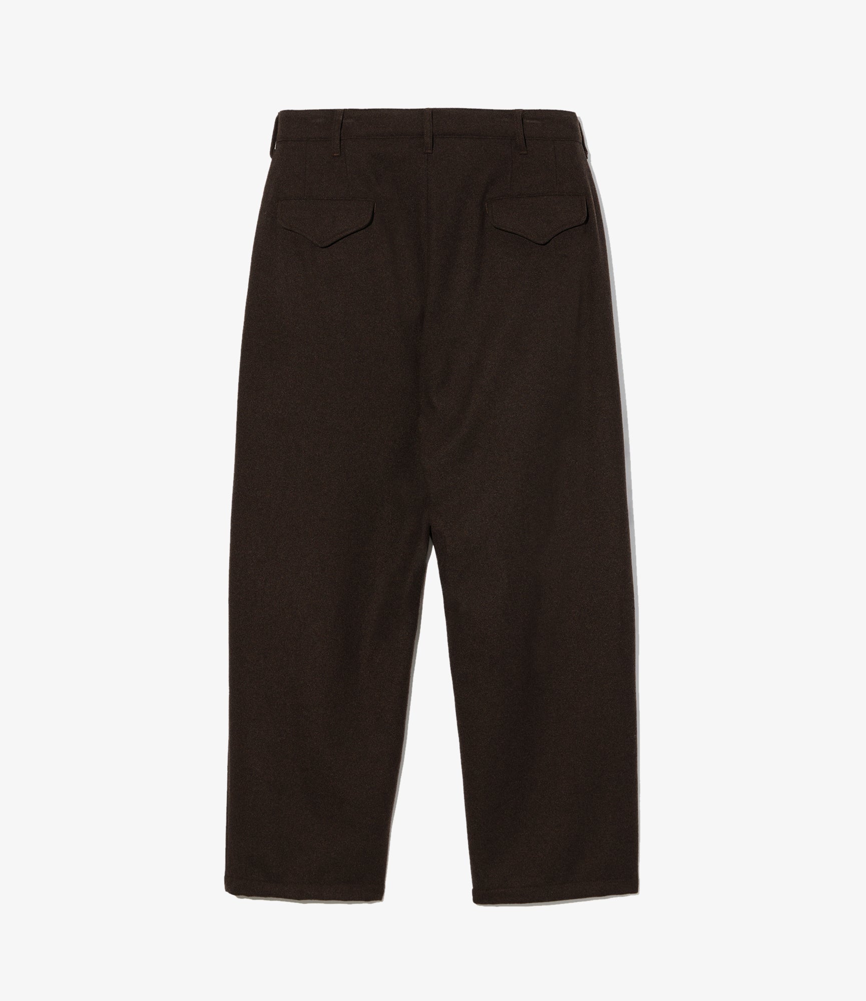 Officer Pant - Dk. Brown Poly Wool Heavy Flannel