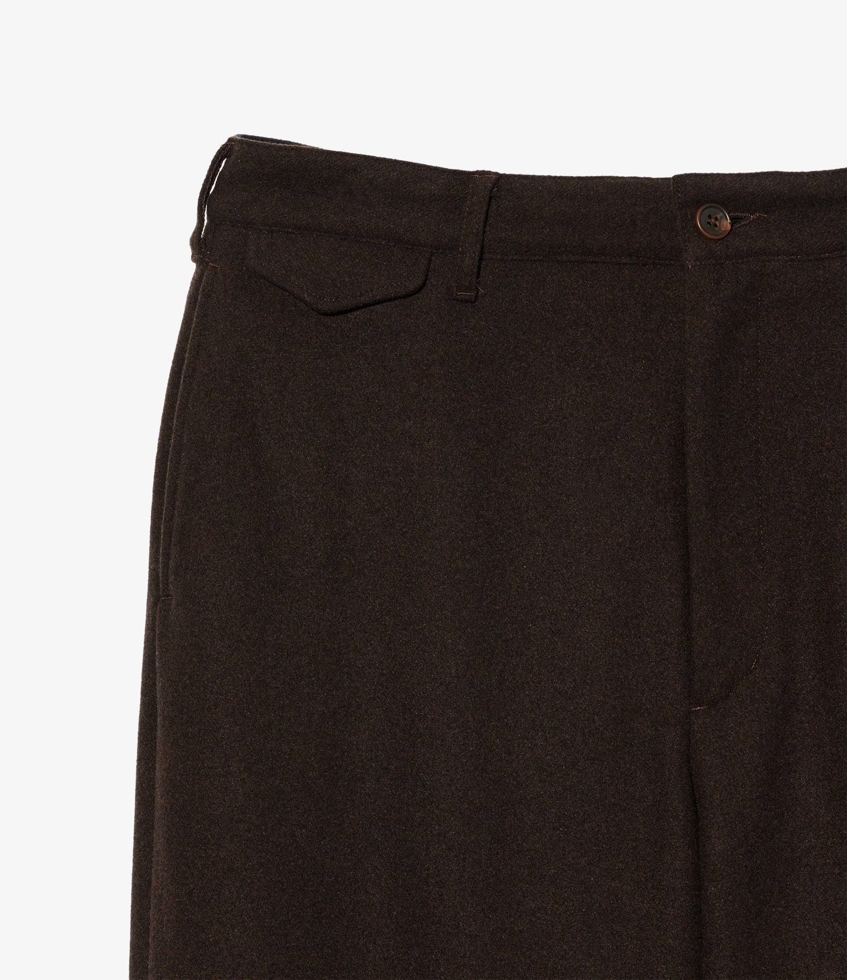 Officer Pant - Dk. Brown Poly Wool Heavy Flannel