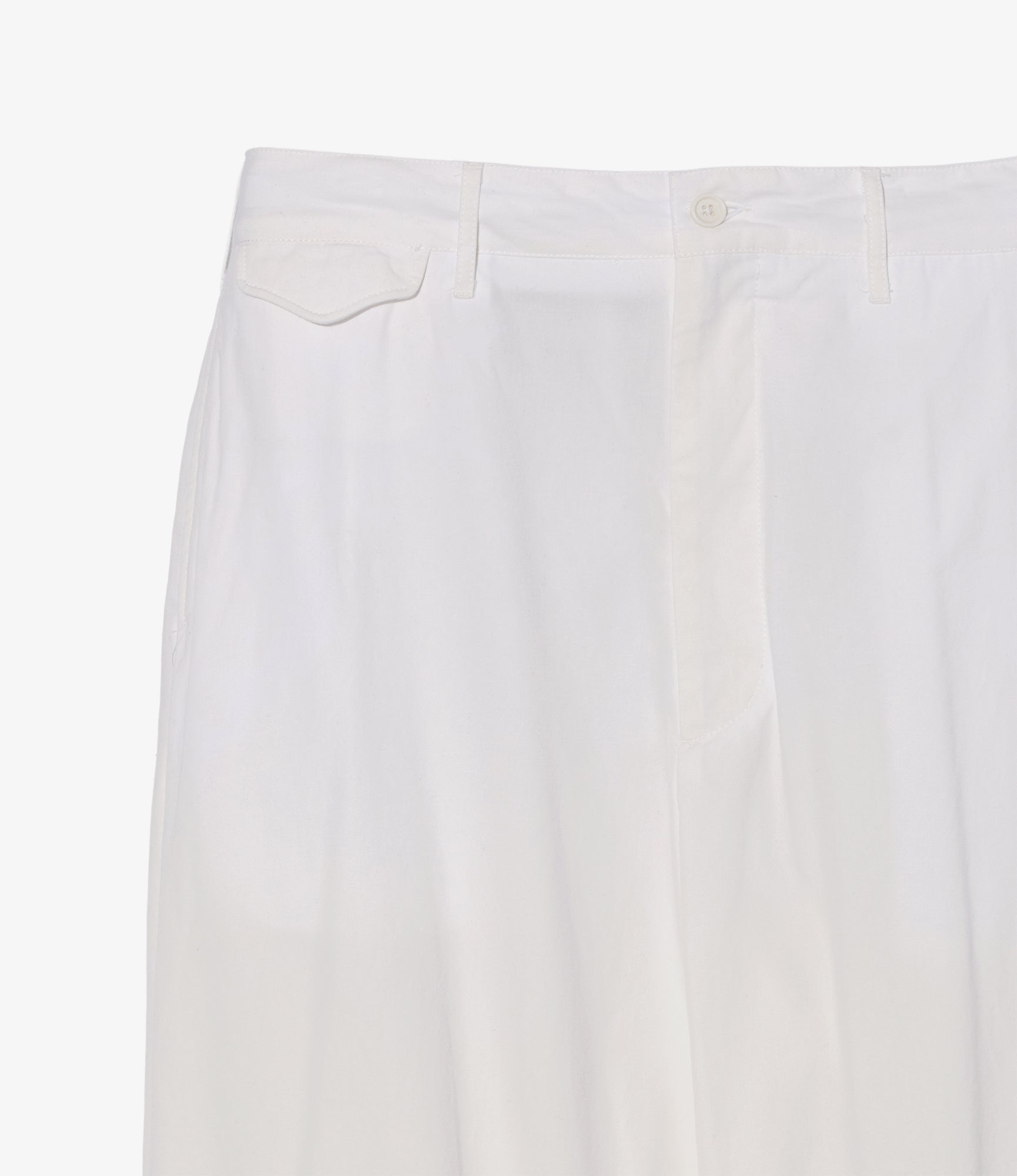 Officer Pant - White Cotton Heavy Poplin