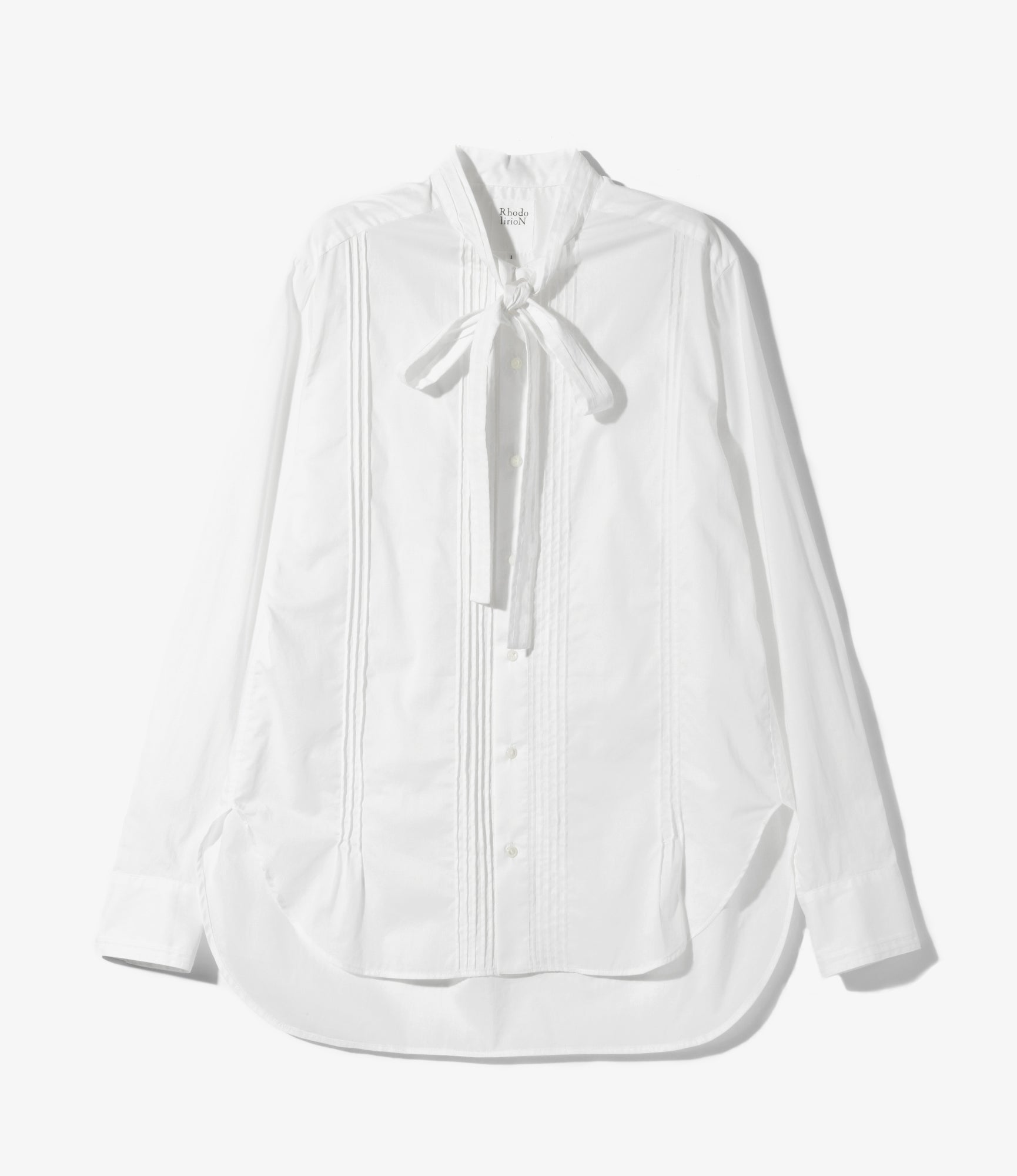 Women's Ribbon Tie Blouse - Off White - Solid＆Leopard