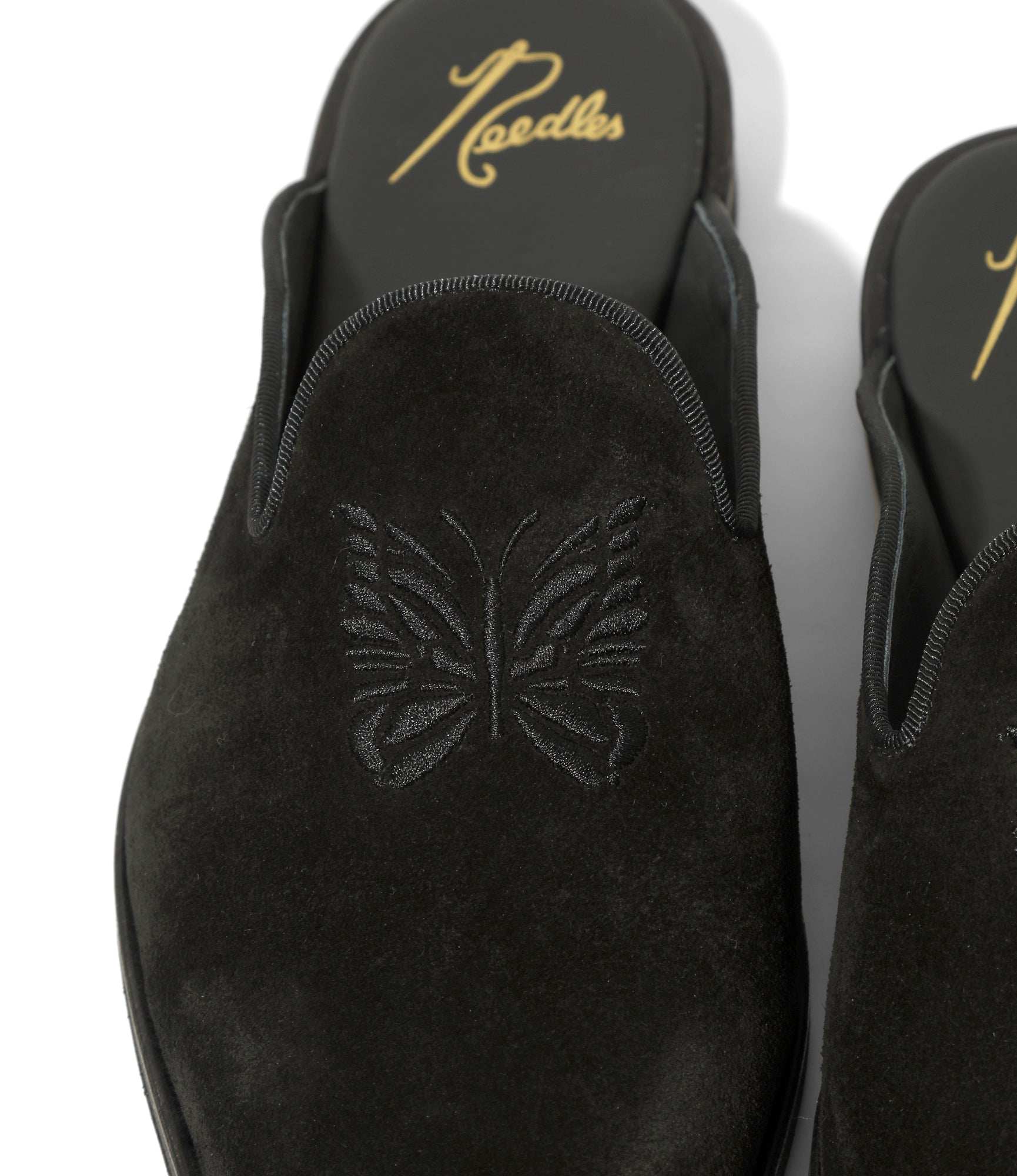 Papillon Emb. Slip-in - Black - Suede